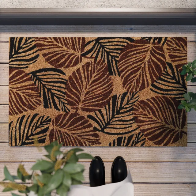 weconhome-jungle-mat-fu-matte-kokos-natur-schwarz-eckig image 1