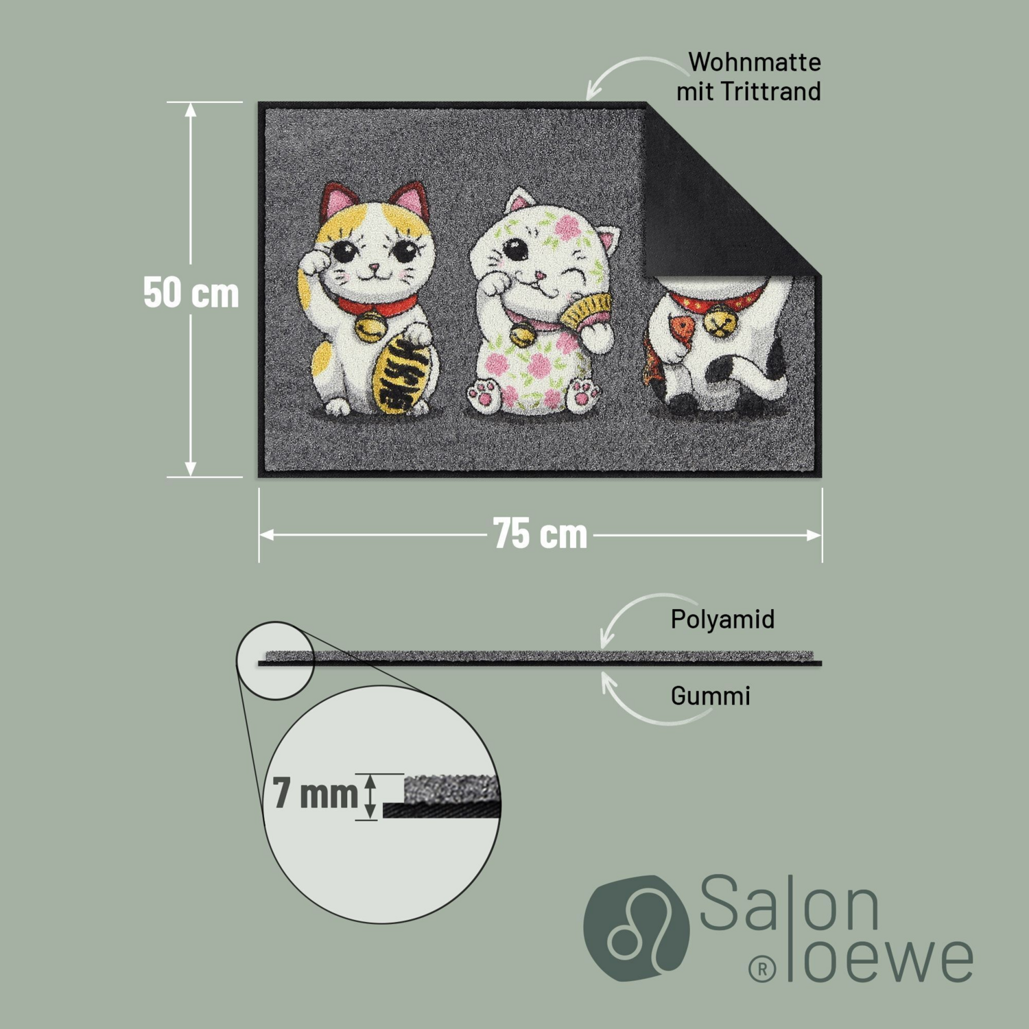 salonloewe-lucky-cats-grey-eingangsmatte-50-x-75-cm image 3
