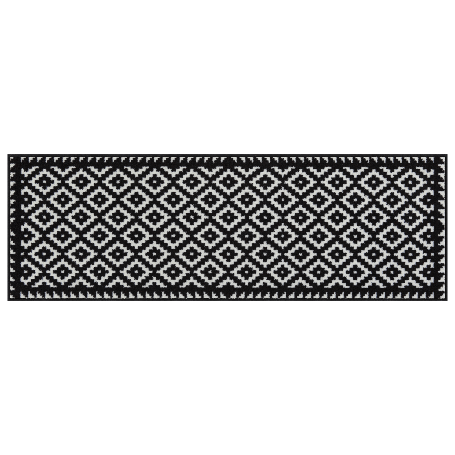 salonloewe-tabuk-black-white-teppich-60-x-180-cm-geometrisches-muster-rutschfest image 1