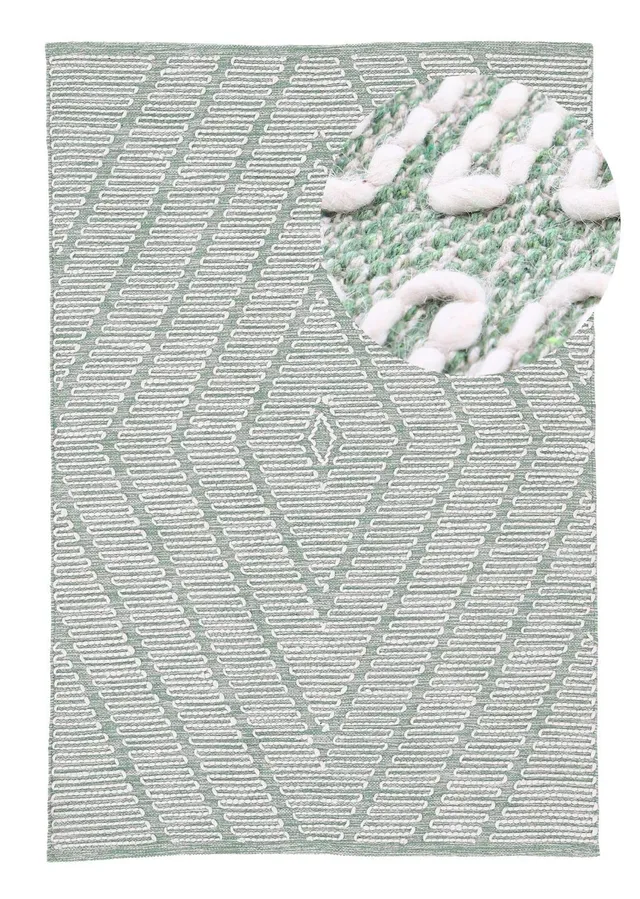 carpetfine-kelim-durry-baumwollteppich-gr-n-60x90-cm image 1