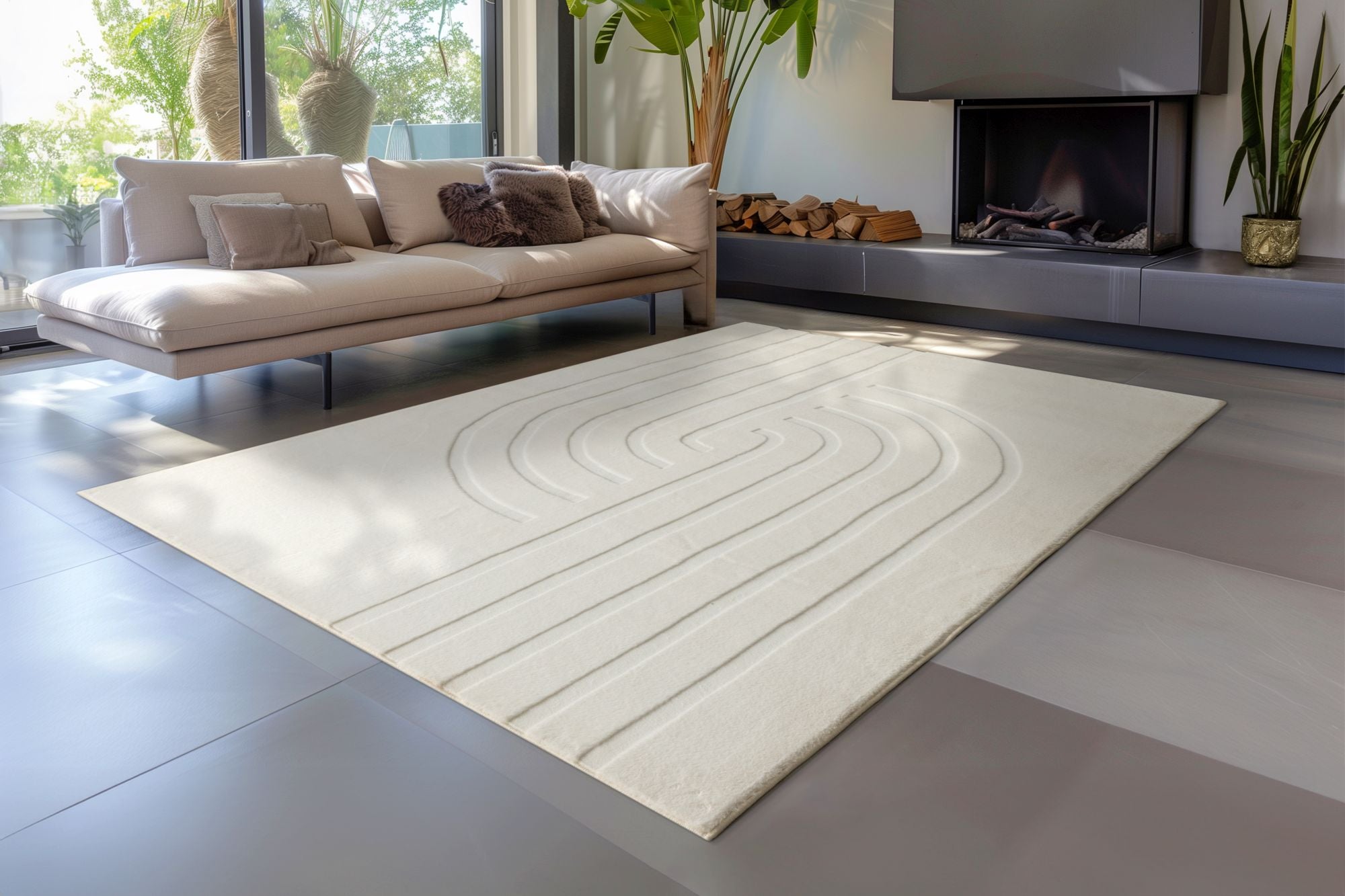 kayoom-peace-725-kurzflor-teppich-weicher-19-mm-flor-in-creme-grau-oder-taupe image 4