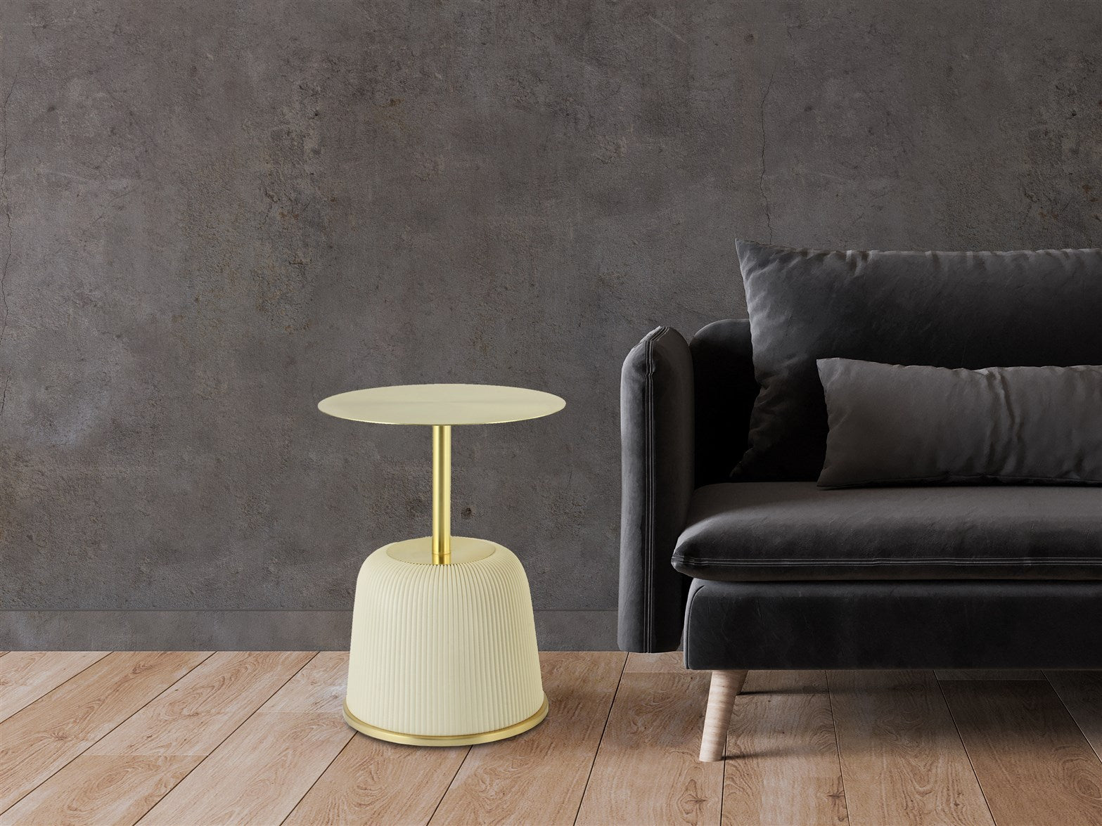 kayoom-beistelltisch-jokai-325-designertisch-mit-eisengestell-und-samt-pu-bezug image 2