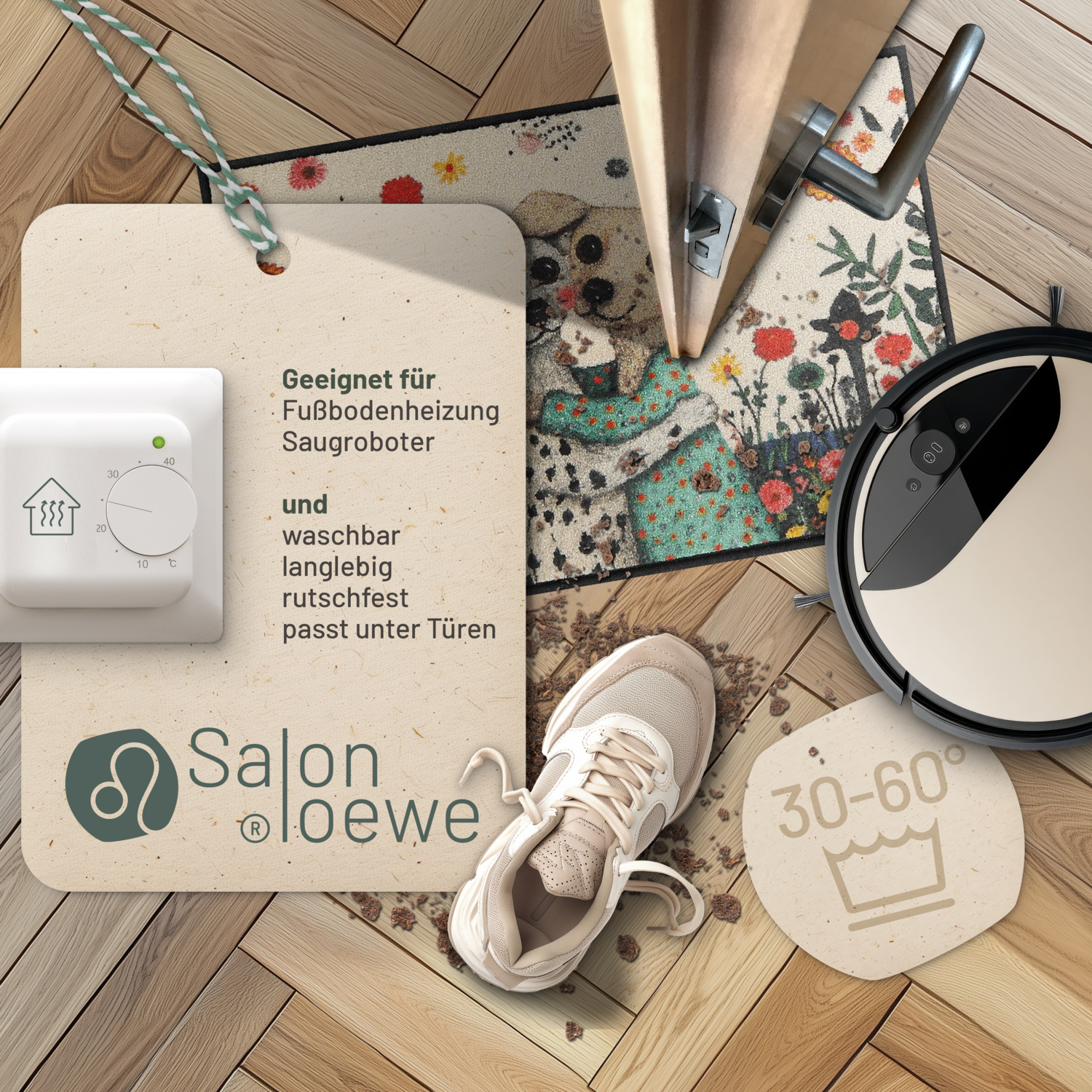 salonloewe-sweet-dogs-eingangsmatte-50-x-75-cm-hundemotiv-auf-blumenwiese-aus-po image 3