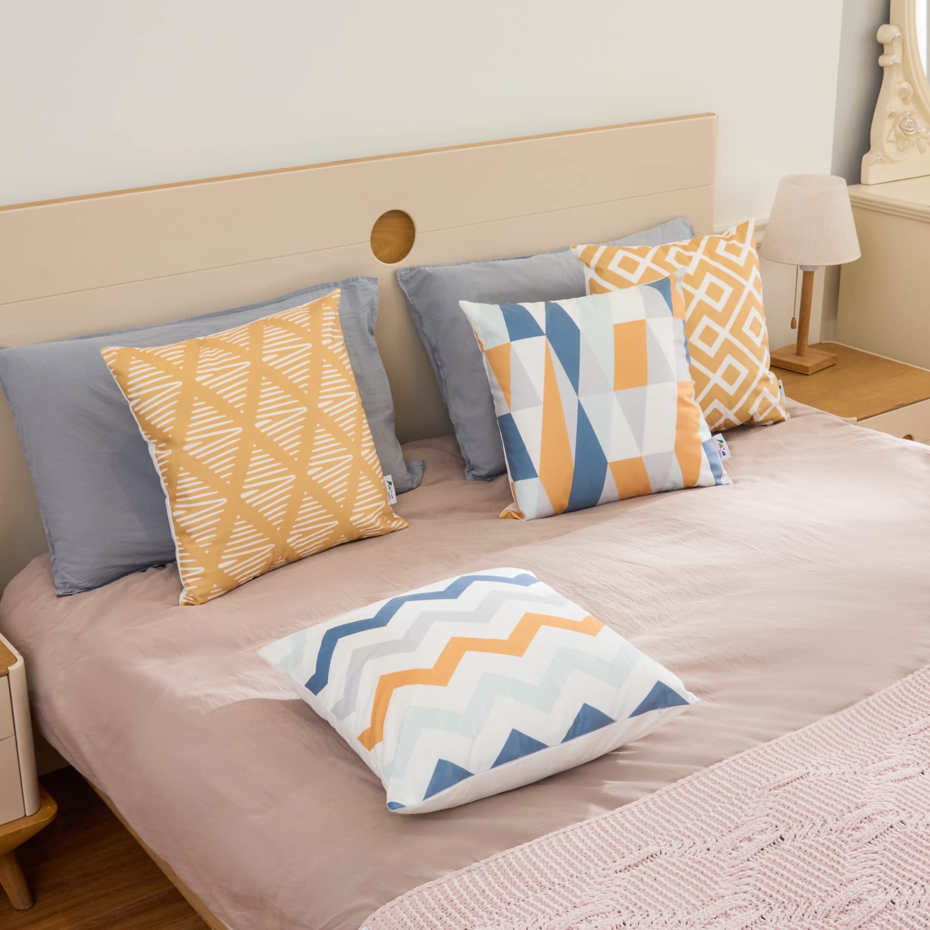 paco-home-kissenbezug-gelb-geometrisch-4er-set-modern image 2