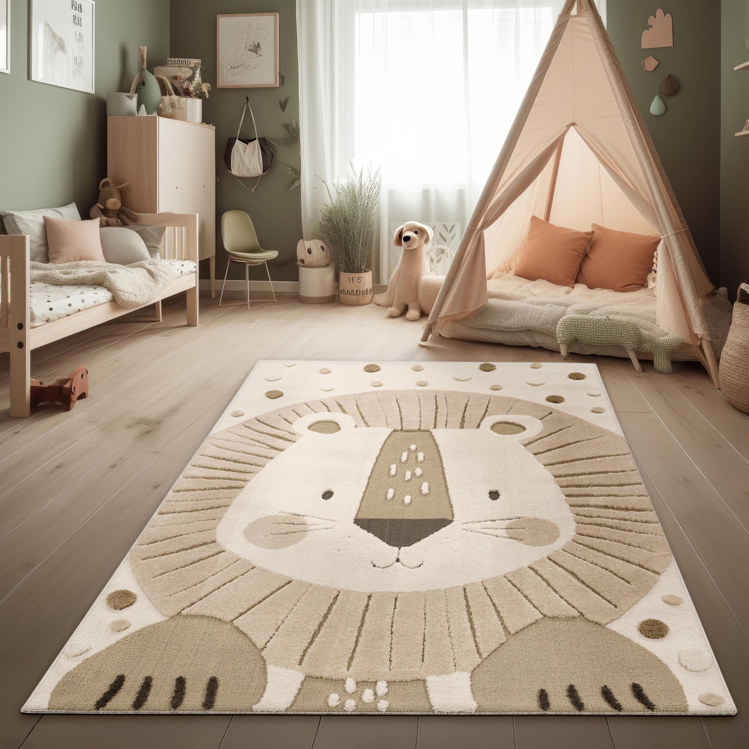 paco-home-dino-kinderteppich-80x150-cm-spielteppich-3d-effekt-beige-creme image 6