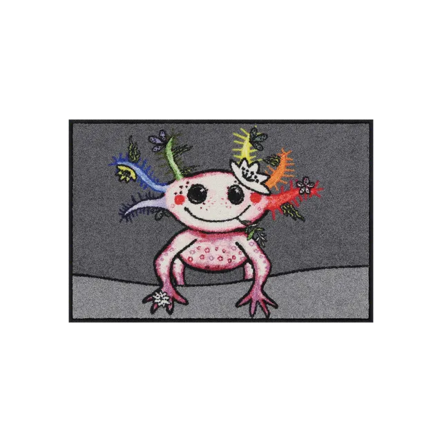 salonloewe-funky-lotti-eingangsmatte-50-x-75-cm-bunter-axolotl-mit-krone-made-in image 1