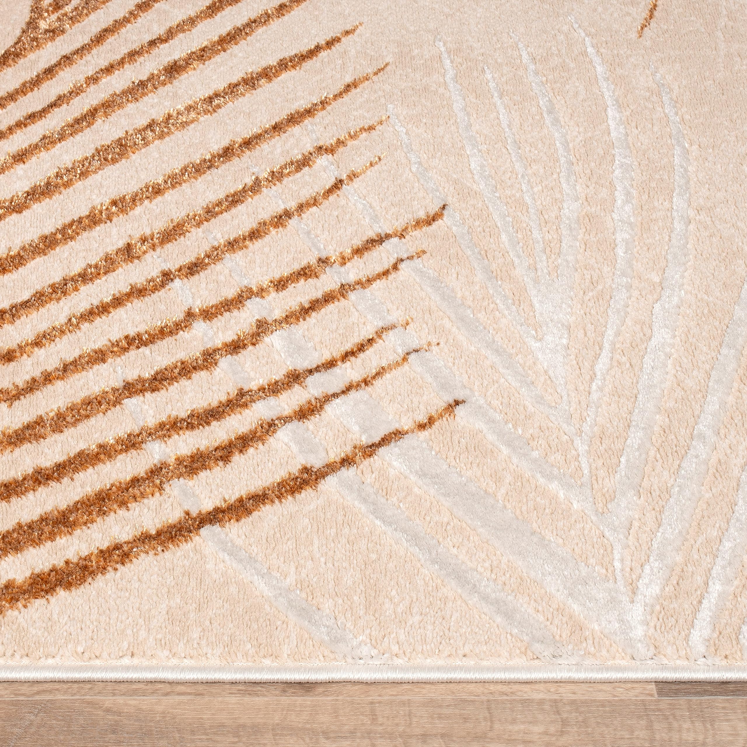 paco-home-metro-teppich-80x150-cm-beige-2-palmen-3d-hoch-tief image 2