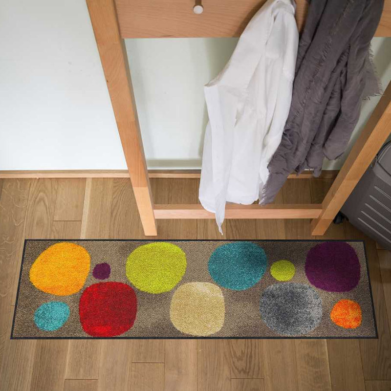 salonloewe-broken-dots-colourful-fu-matte-30-x-100-cm-bunte-punkte-auf-grau-schm image 2