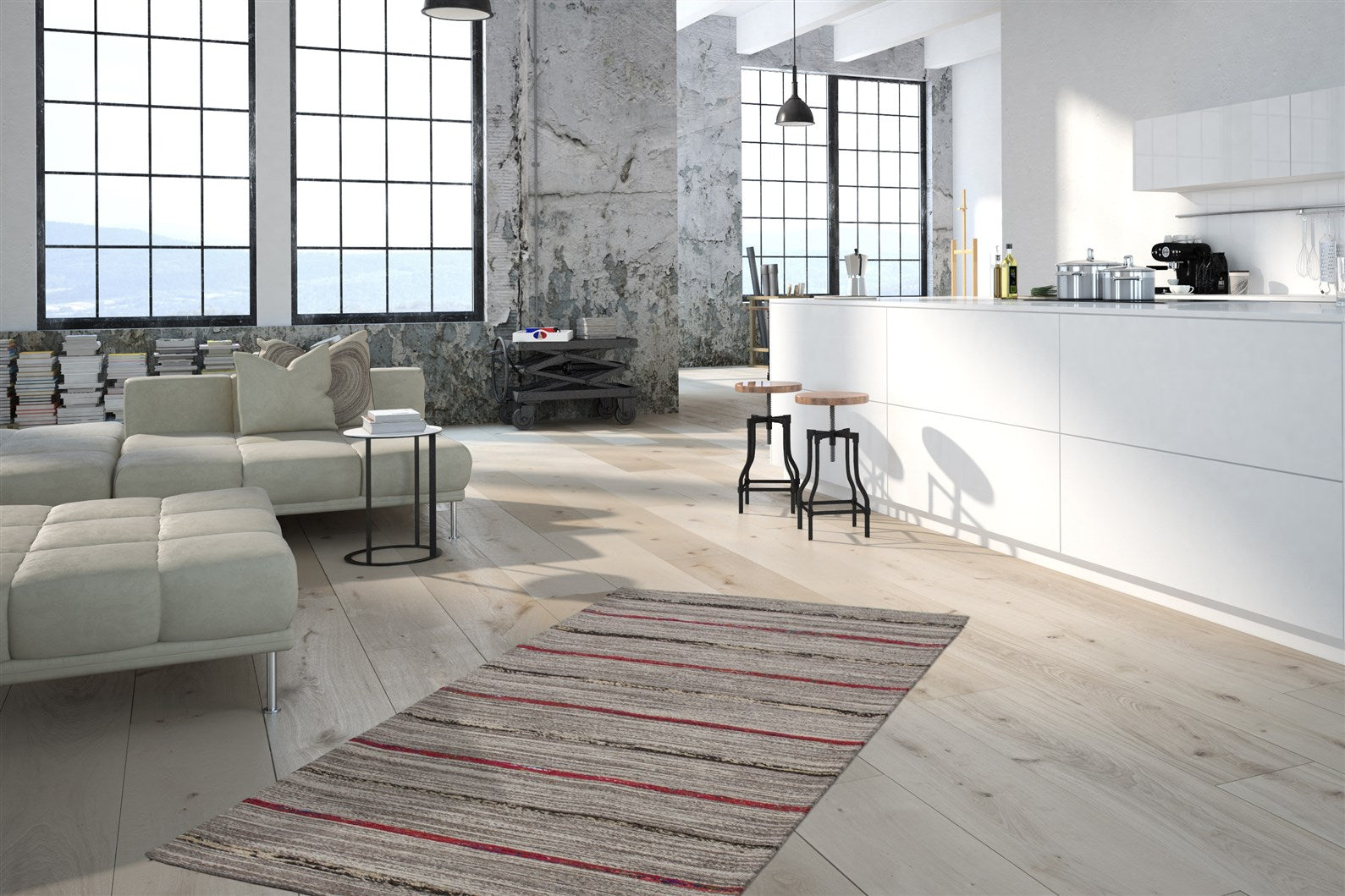 kayoom-duarte-110-handgewebter-kilim-aus-wolle-und-kunstseide-flacher-naturteppi image 6