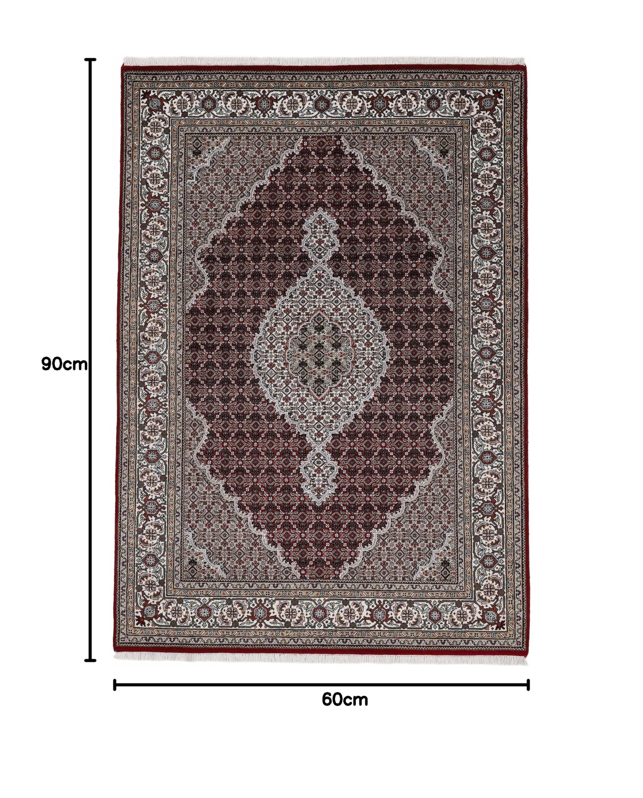 carpetfine-tabriz-mahi-teppich-rot-60x90-cm-handgekn-pft-wolle image 2
