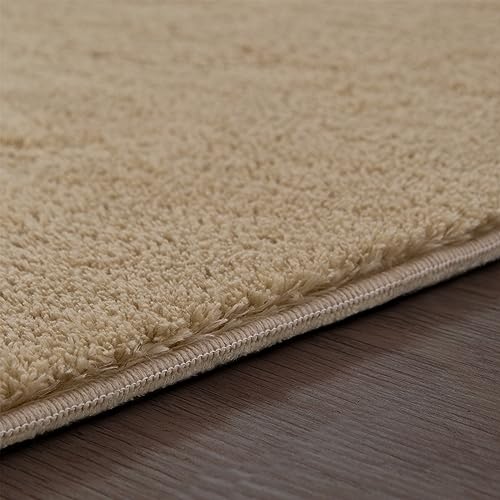 paco-home-teppich-wohnzimmer-kurzflor-weich-rutschfest-modern-einfarbig-beige-10 image 8