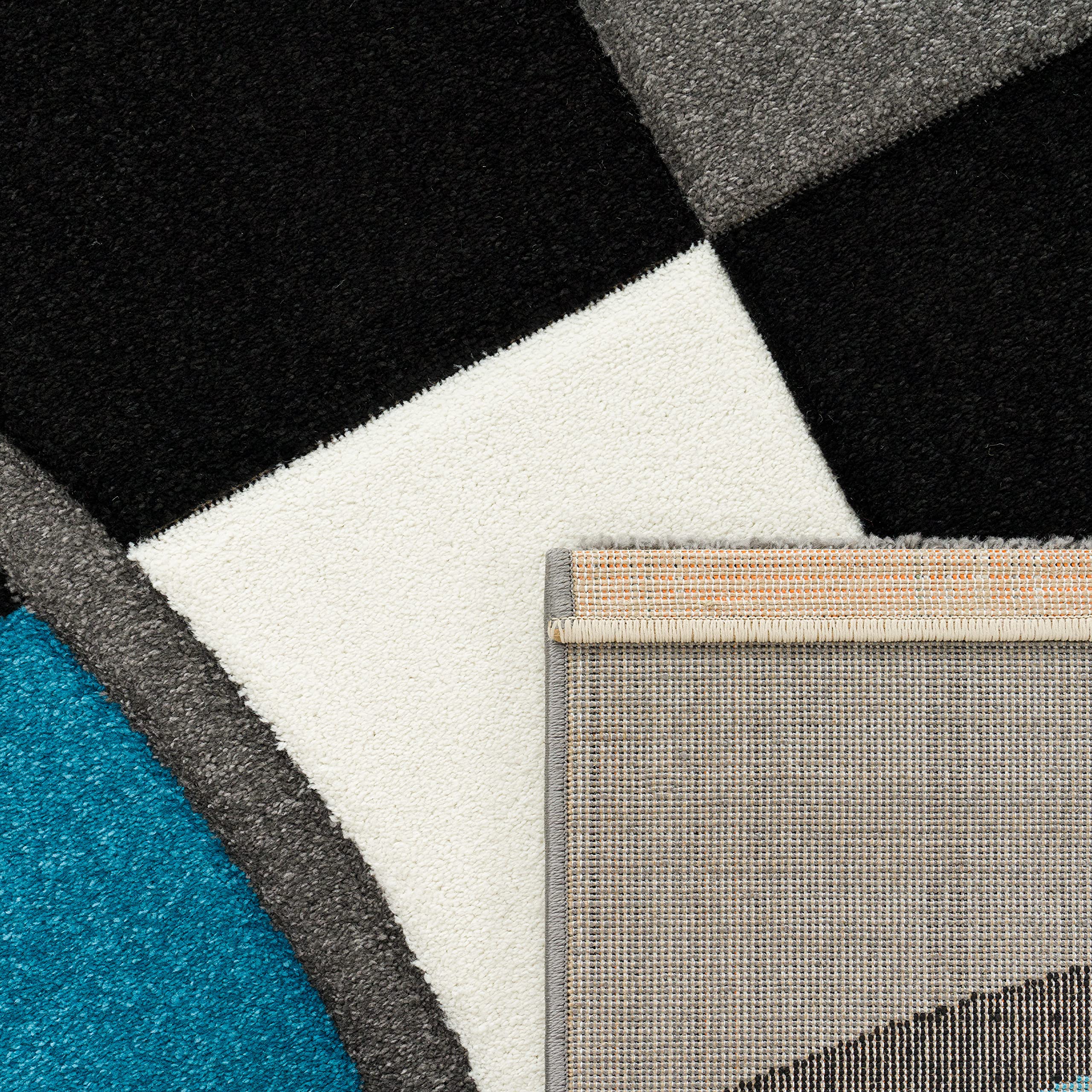 paco-home-designer-teppich-karo-muster-t-rkis-grau-120x170-cm-konturenschnitt-po image 4