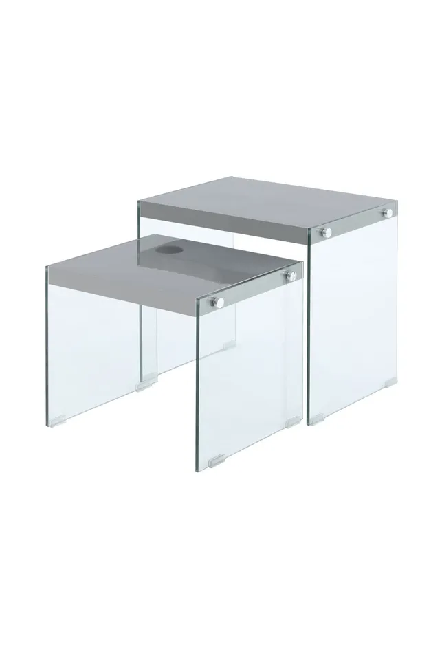 kayoom-elementary-125-beistelltisch-2er-set-modernes-design-mit-glas-seitenw-nde image 1