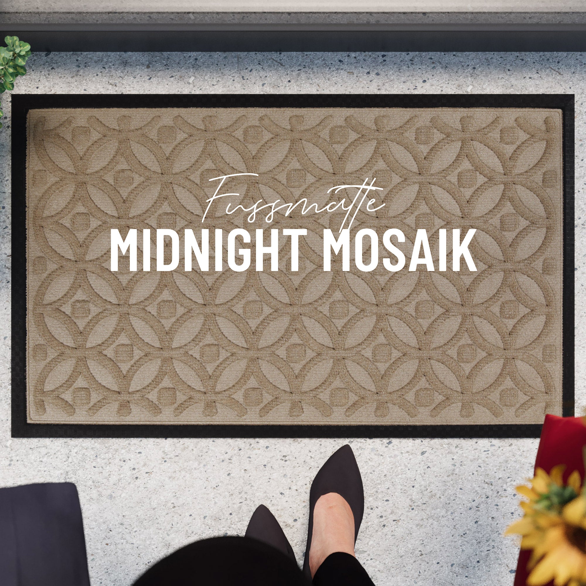 weconhome-fu-matte-midnight-mosaic-sand-beige-recycling-synthetik-waschbar image 1