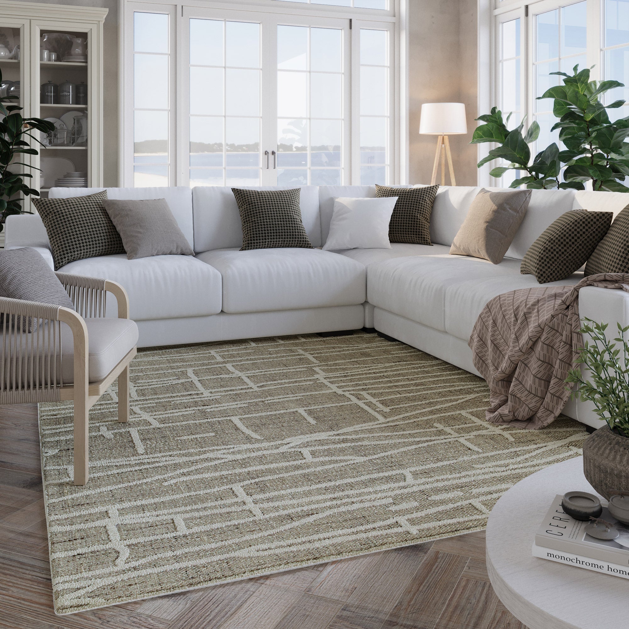 hamptons-by-weconhome-twentyfive-kurzflor-teppich-taupe-meliert image 2
