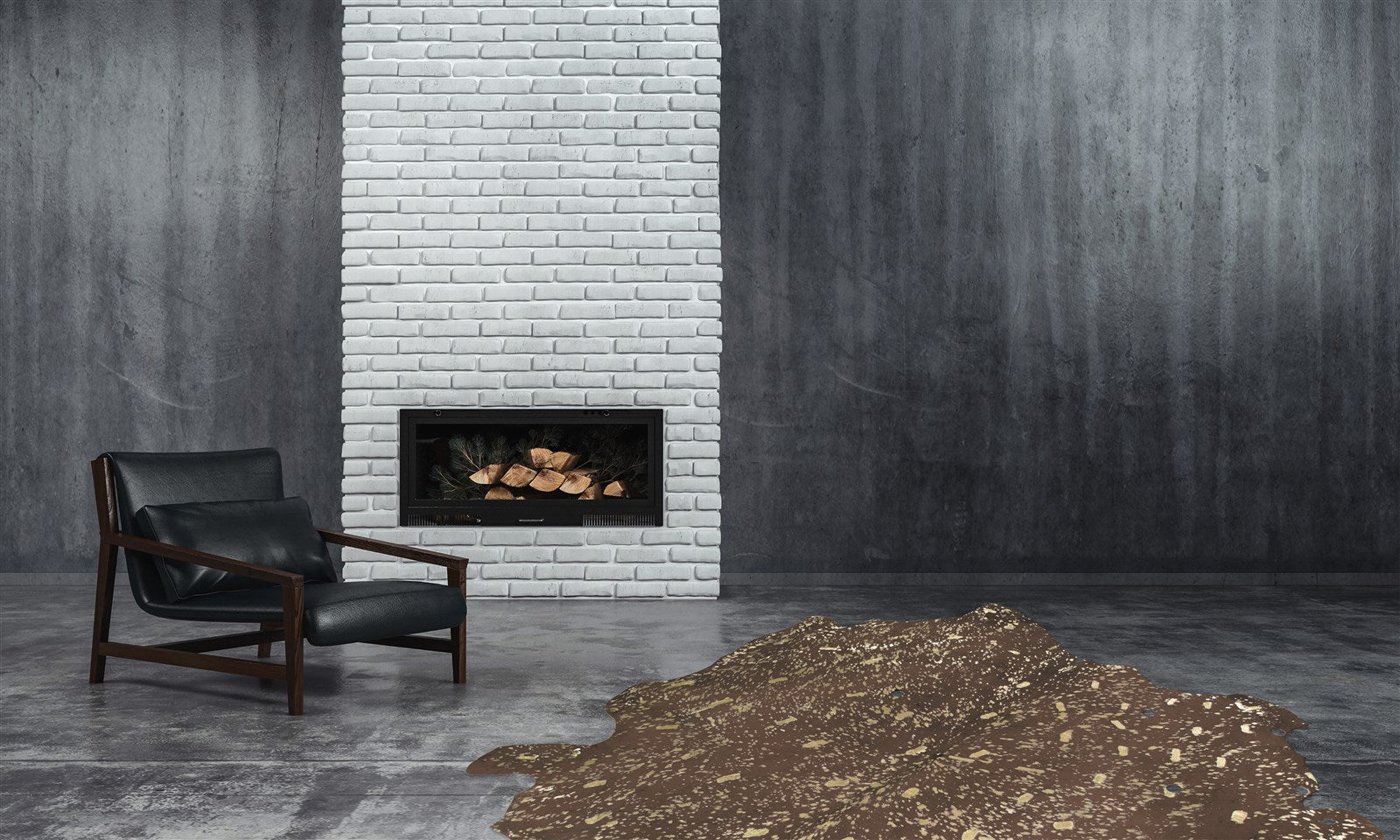 kayoom-glam-110-lederteppich-farbig-mit-gold-silberakzenten image 3