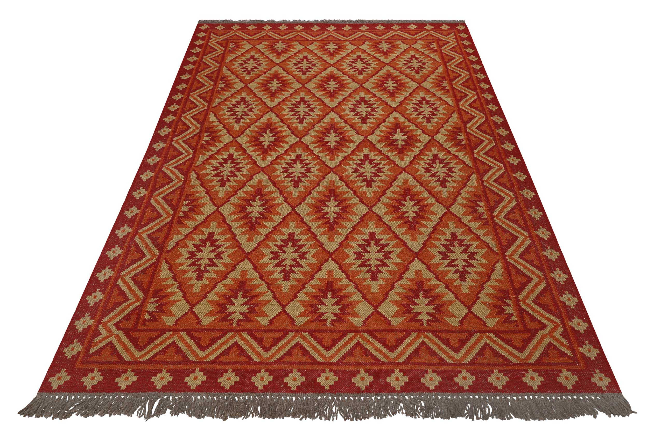 green-looop-by-weconhome-kelim-teppich-clare-rostrot-handgewebt-wolle-goodweave image 3