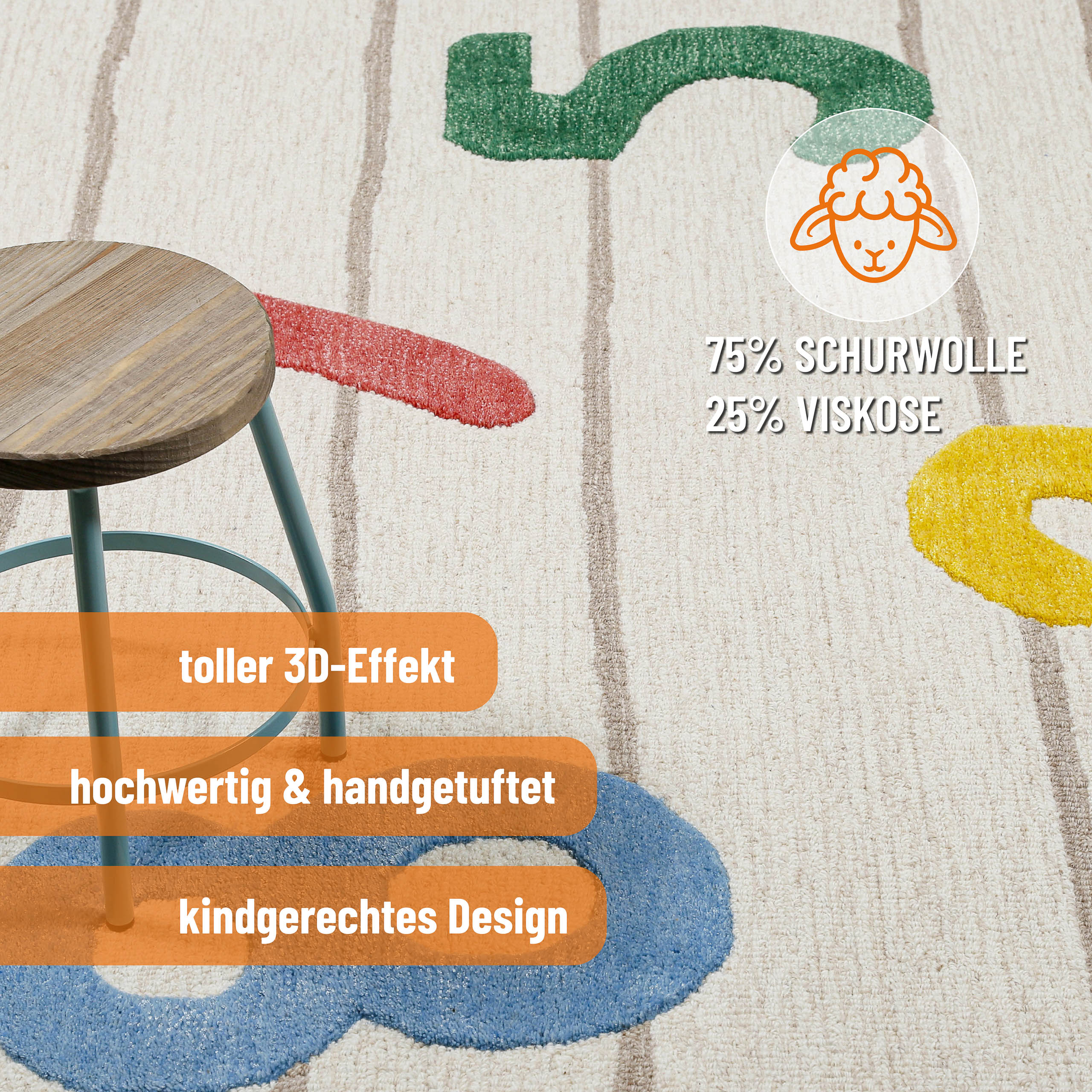 weconhome-countdown-smart-kids-kinderteppich-schurwolle-beige-multi image 6