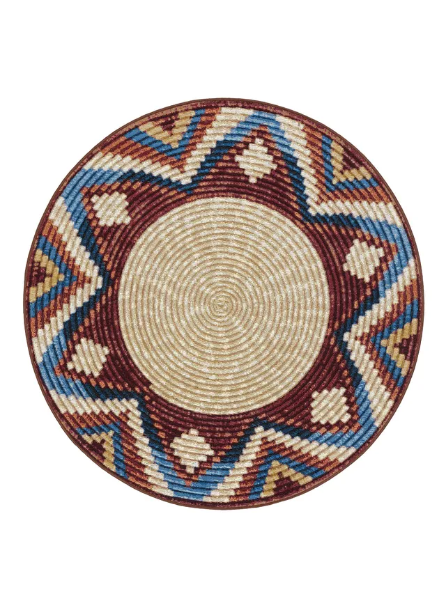 benuta-kenya-in-outdoor-teppich-rund-multicolor-160-cm-wetterfester-kunstfaser-t image 1