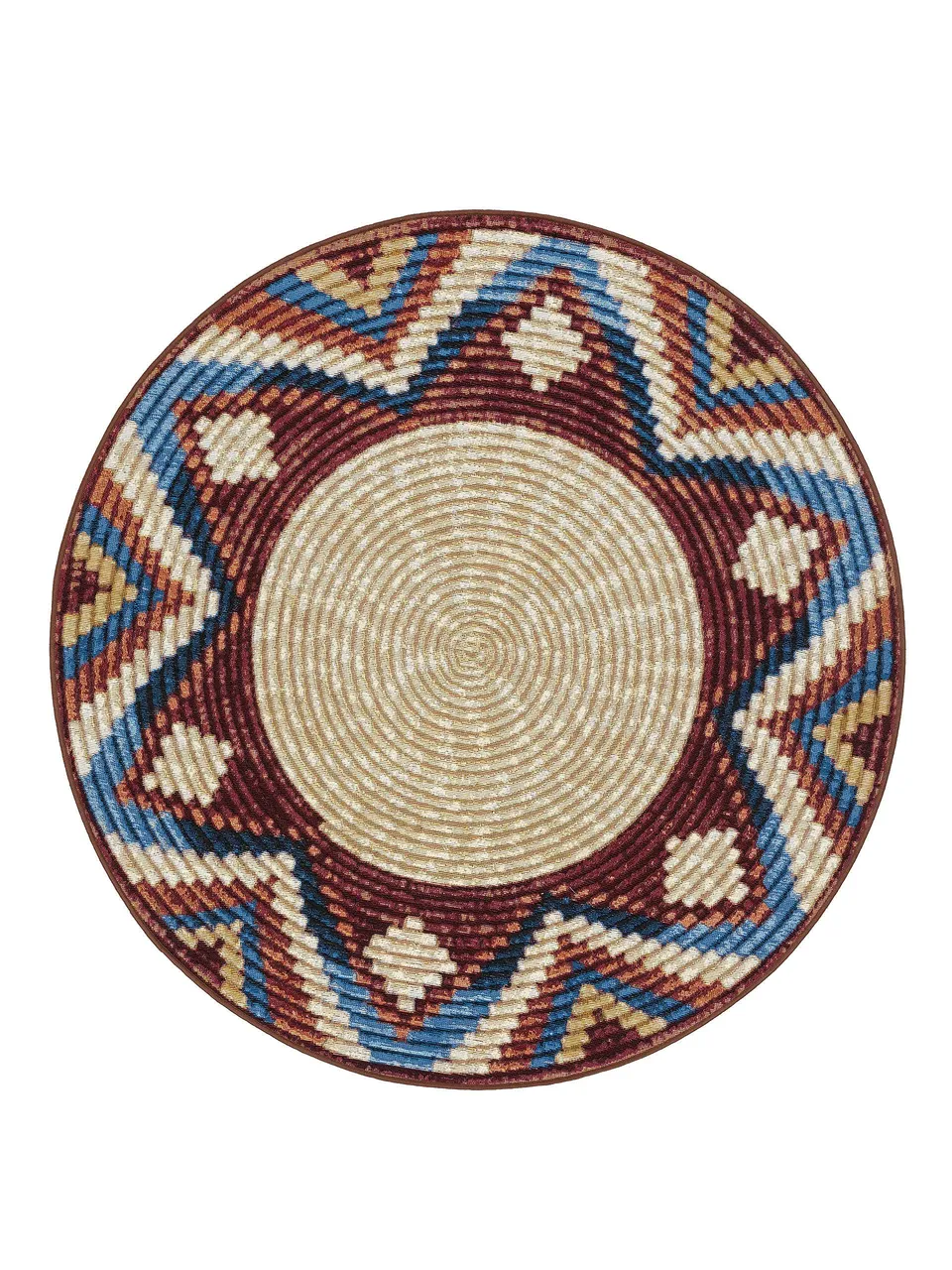 benuta-kenya-in-outdoor-teppich-rund-multicolor-160-cm-wetterfester-kunstfaser-t image 1