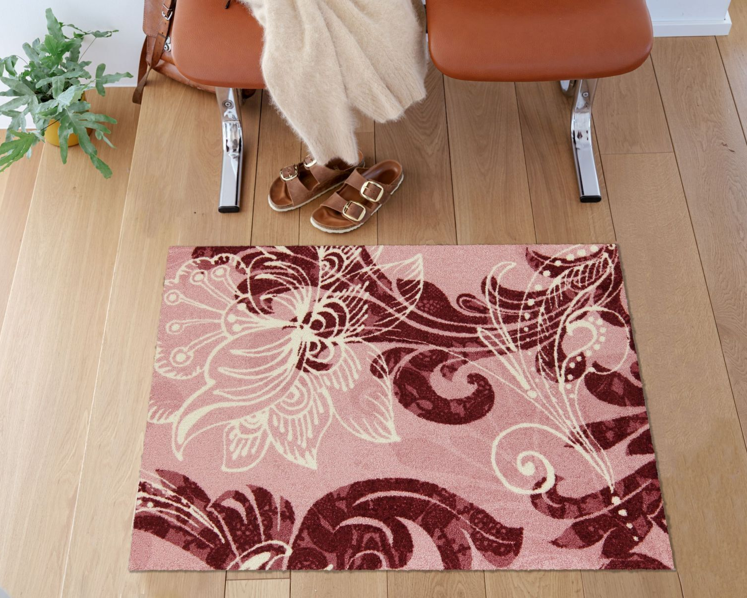 salonloewe-arabeske-rose-l-ufer-75-x-100-cm-orientteppich-im-eleganten-ros-desig image 2