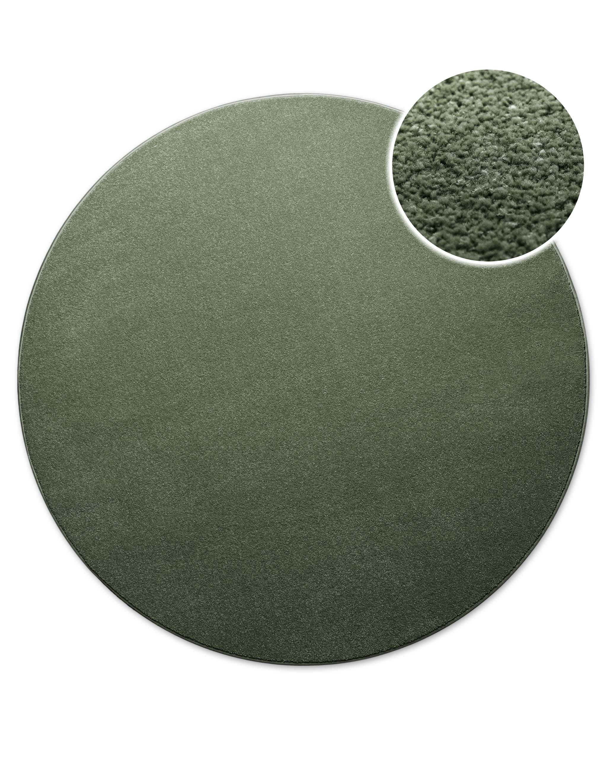 weconhome-freja-basics-kurzflorteppich-rund-laub-gr-n image 1