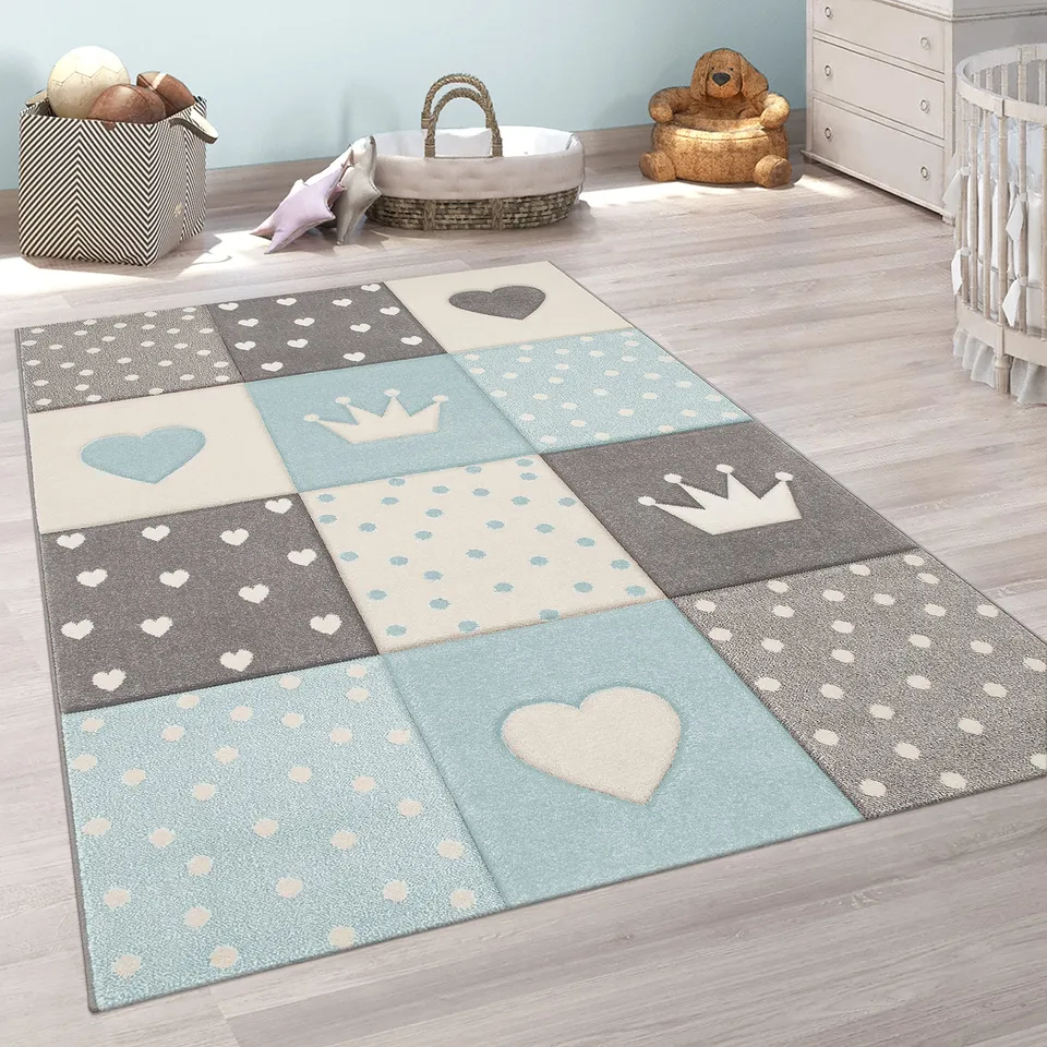 paco-home-kinderteppich-kurzflor-3d-pastell-160x230-cm image 1