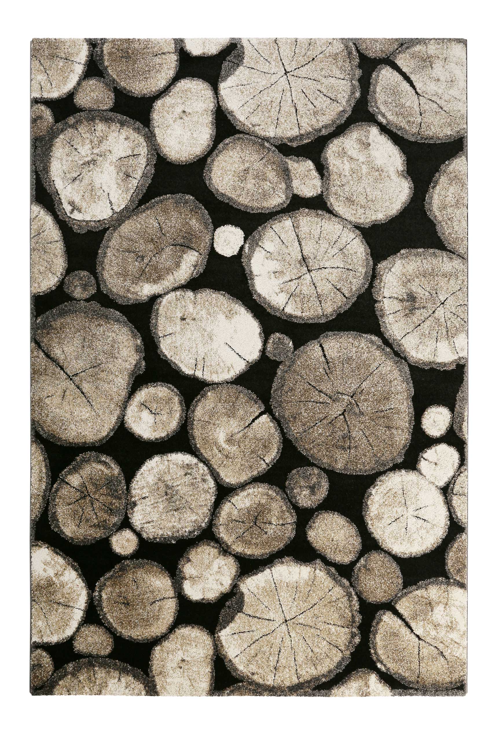 weconhome-kurzflor-webteppich-logs-holzbraun-schwarz-13-mm image 1