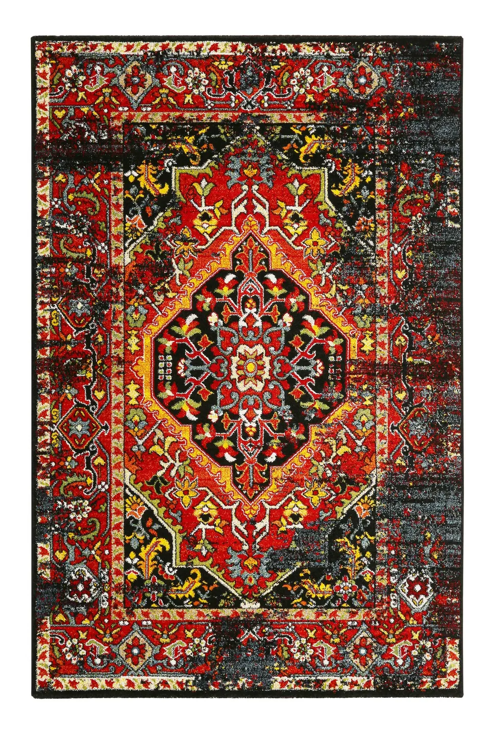 weconhome-teppich-heritage-blau-rot-kurzflor-berber-optik image 1