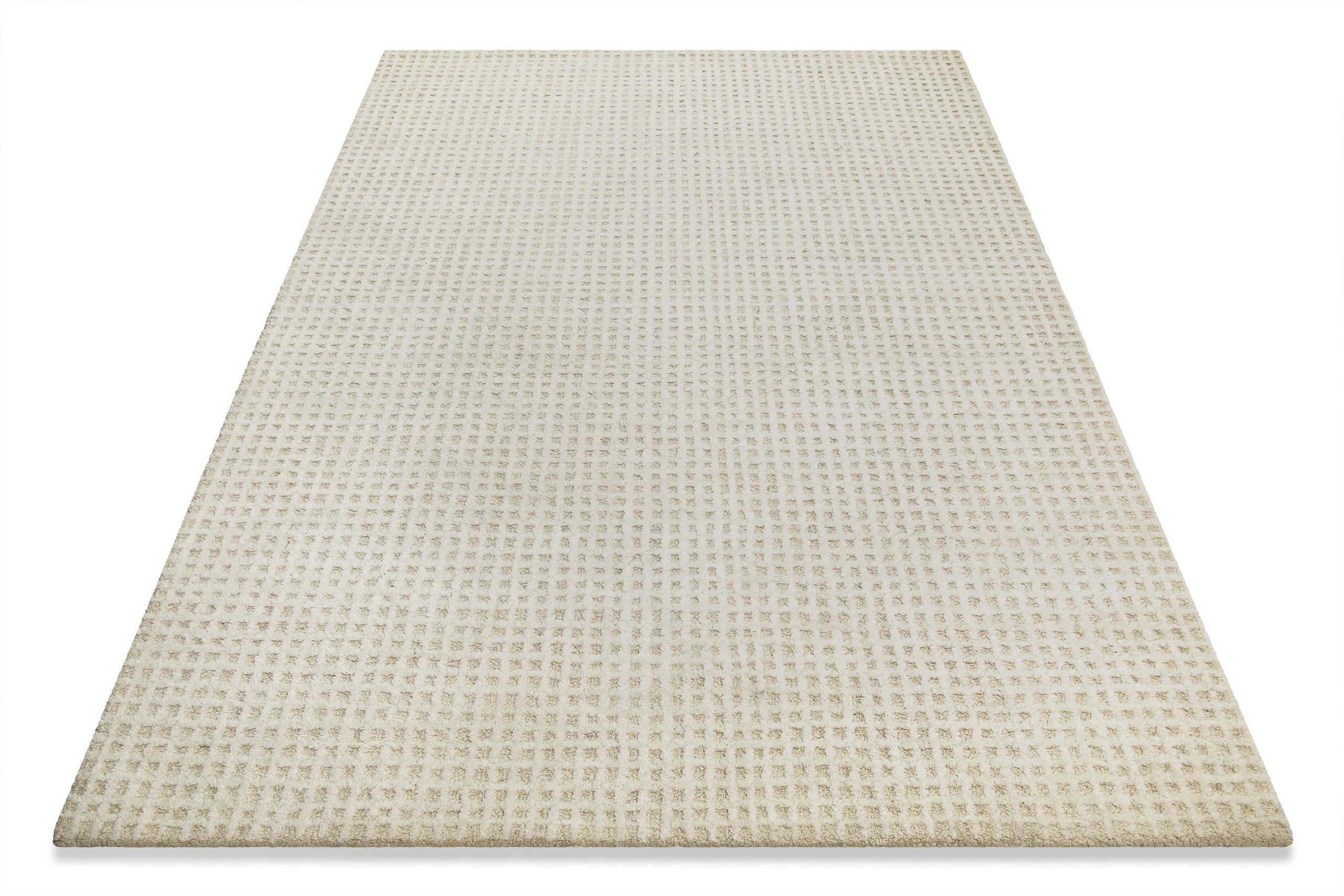 weconhome-hamptons-thirty-kurzflor-teppich-creme-wei-handgetuftet-karo-design image 3