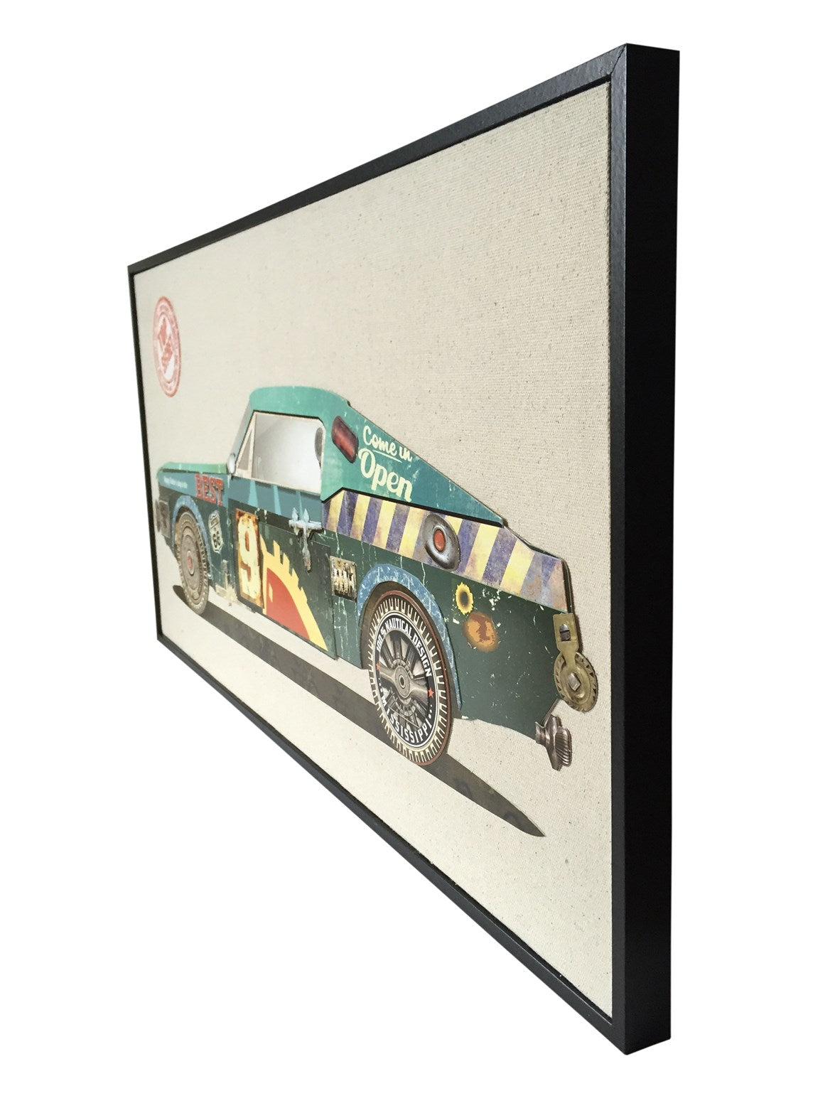 kayoom-papier-wandbild-rennwagen-ii-82x42-cm-vintage-pop-art-collage-mit-schwarz image 3