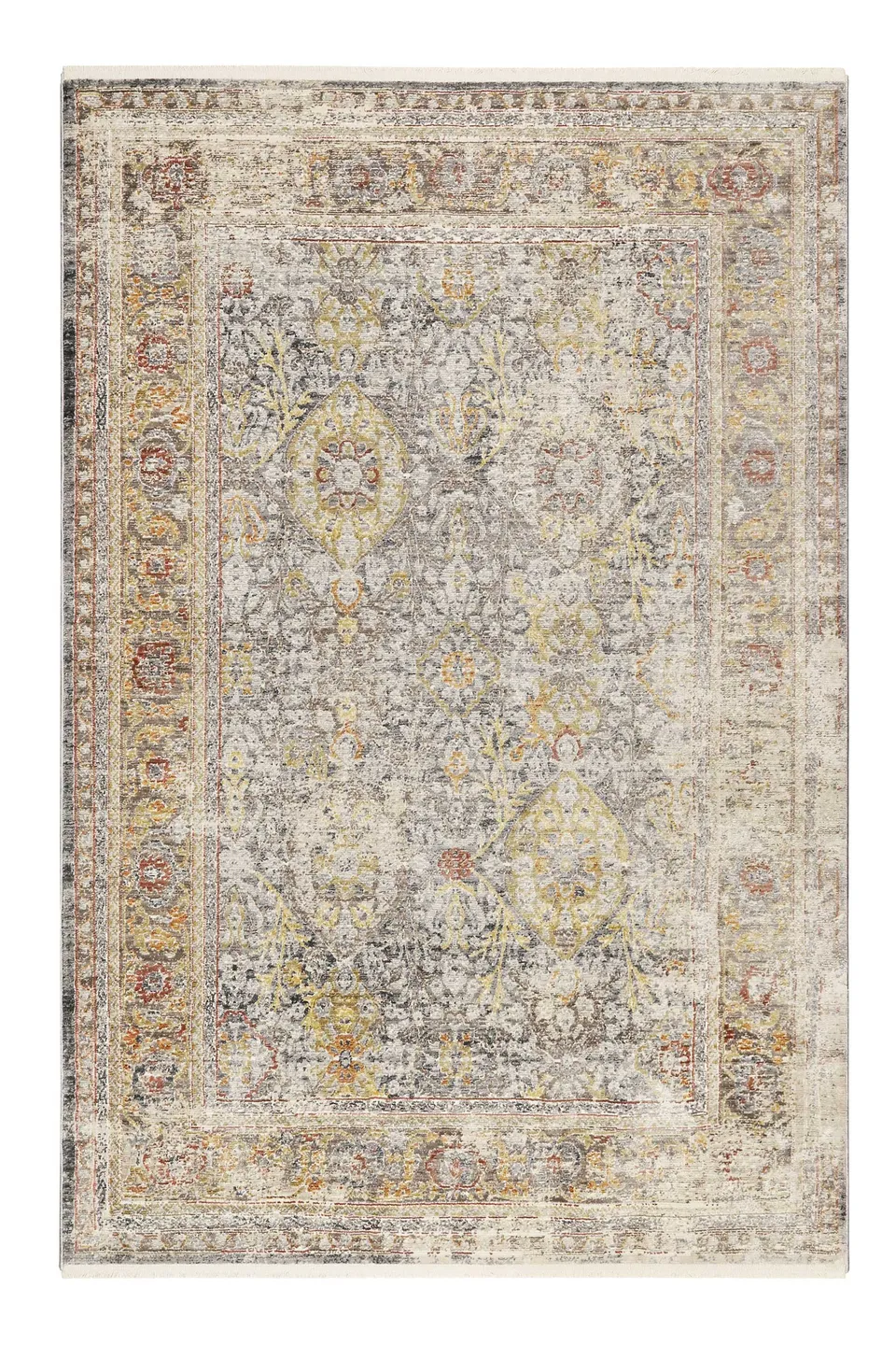 weconhome-soho-fashion-vintage-teppich-kurzflor-grau-gelb-eckig-wh-24052-110 image 1