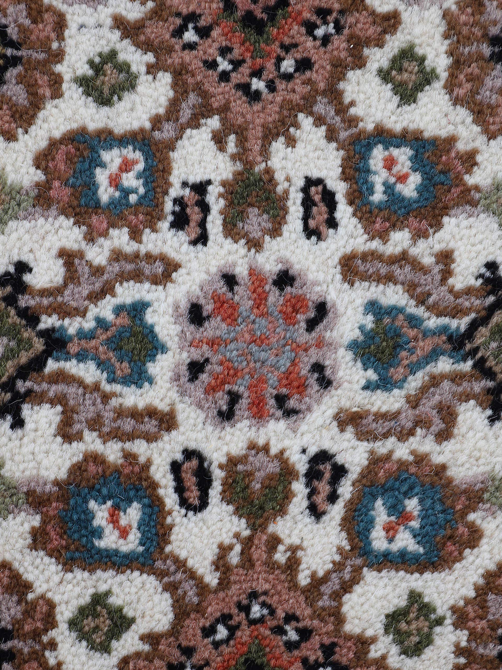 carpetine-bidjar-herati-teppich-l-ufer-creme-80x250-cm-handgekn-pft-wolle-baumwo image 7