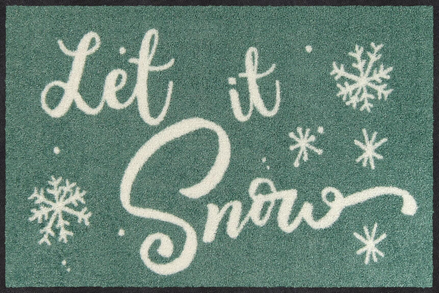 salonloewe-let-it-snow-jade-eingangsmatte-45-x-70-cm-winterliches-design-in-jade image 1