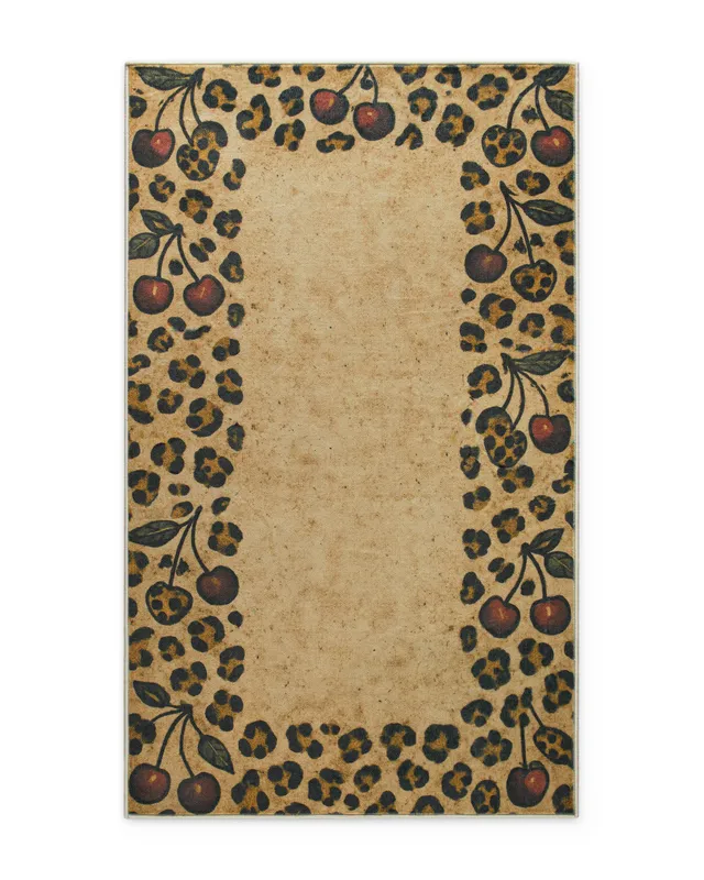 weconhome-badteppich-catwalk-sand-gelb-vintage-animal-print image 1