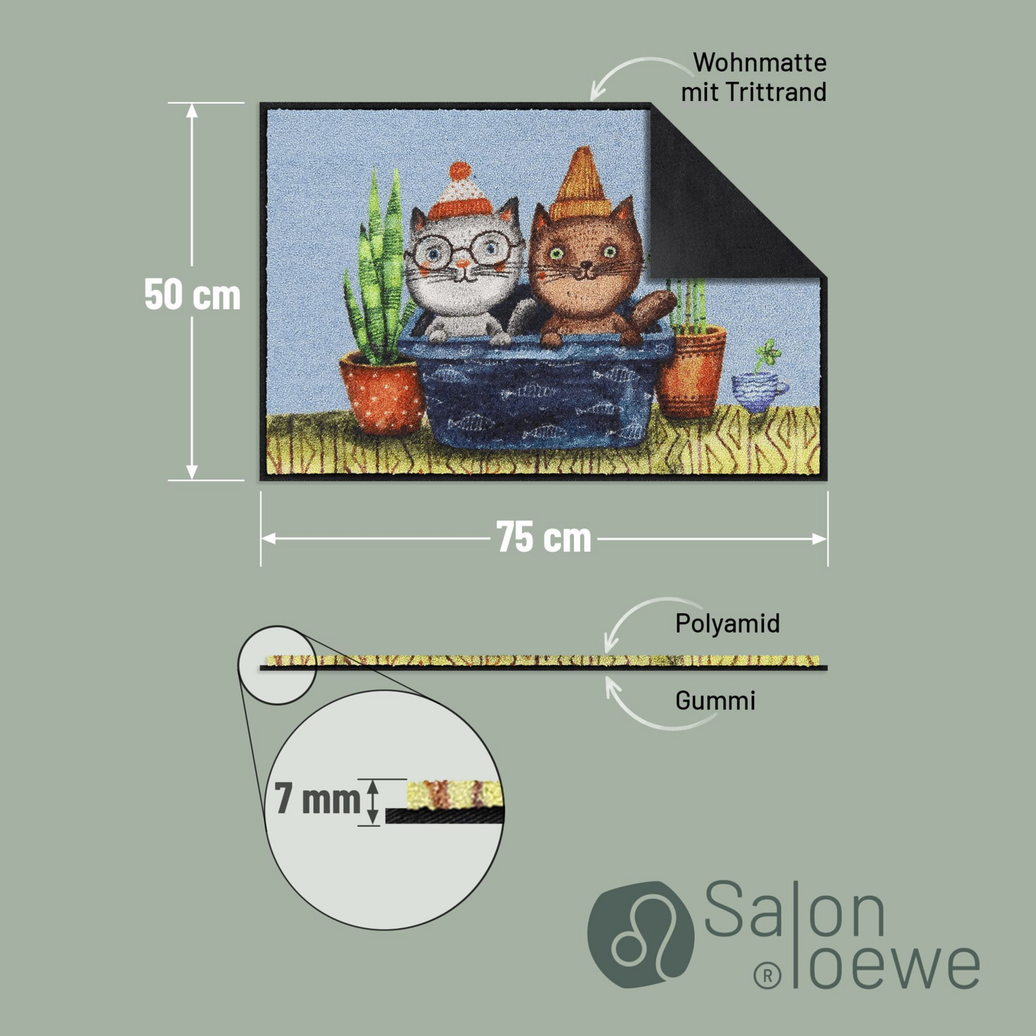 salonloewe-trouble-cats-eingangsmatte-50-x-75-cm image 3