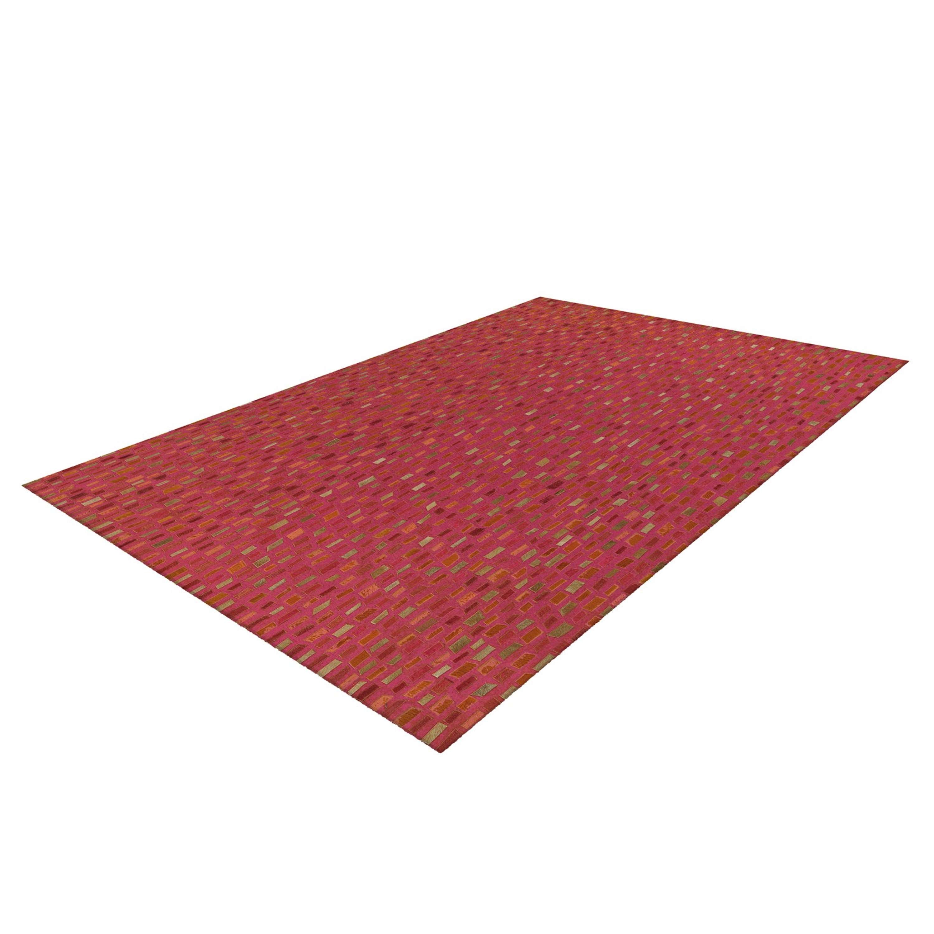 kayoom-wild-8022-flachflorteppich-patchwork-optik-leder-wolle-polyester image 4