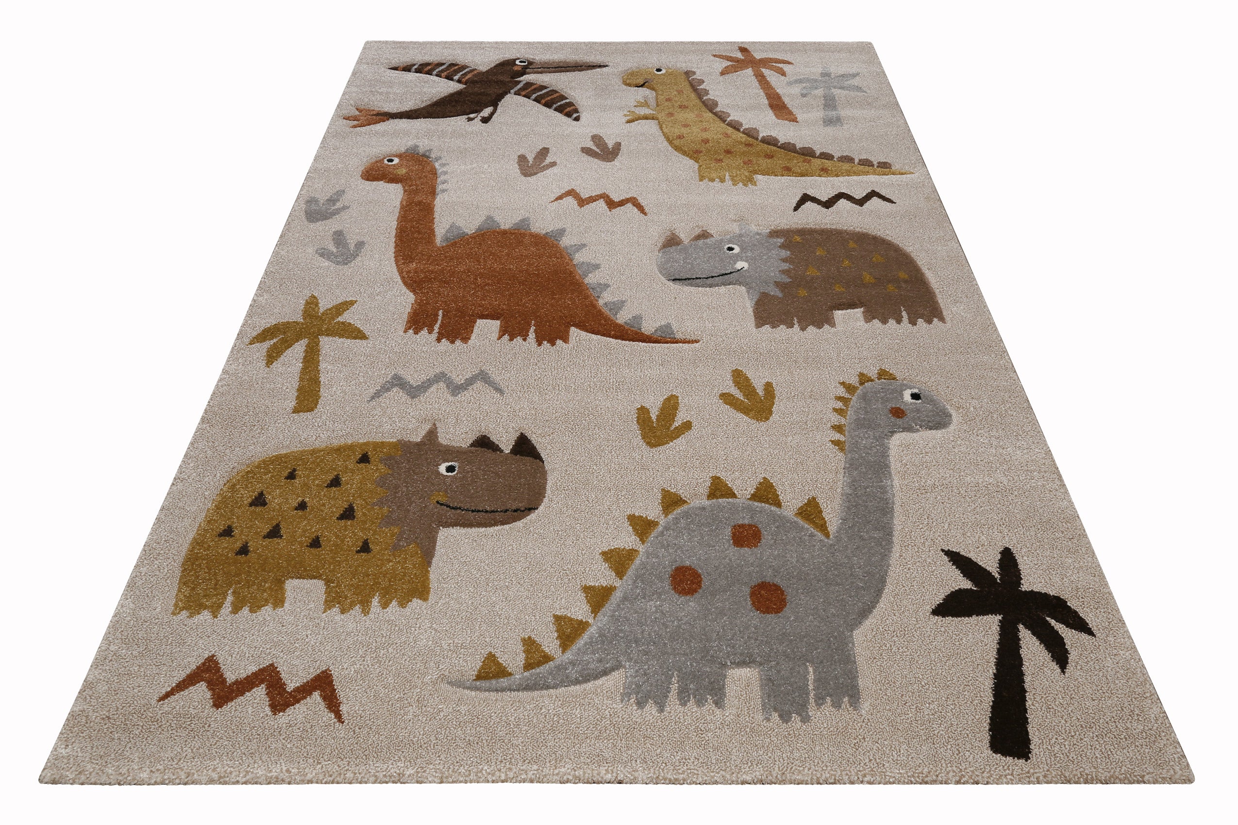 smart-kids-by-weconhome-kinderteppich-t-rex-friends-sand-beige-meliert-gewebt image 3