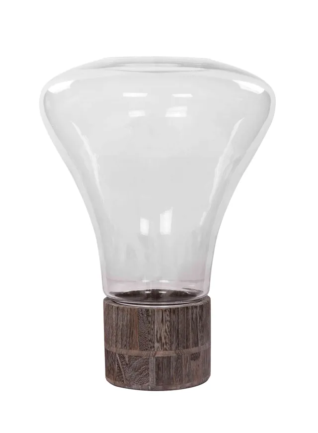 kayoom-windlicht-eris-207-grau-glas-mdf-31-x-31-x-38-cm image 1