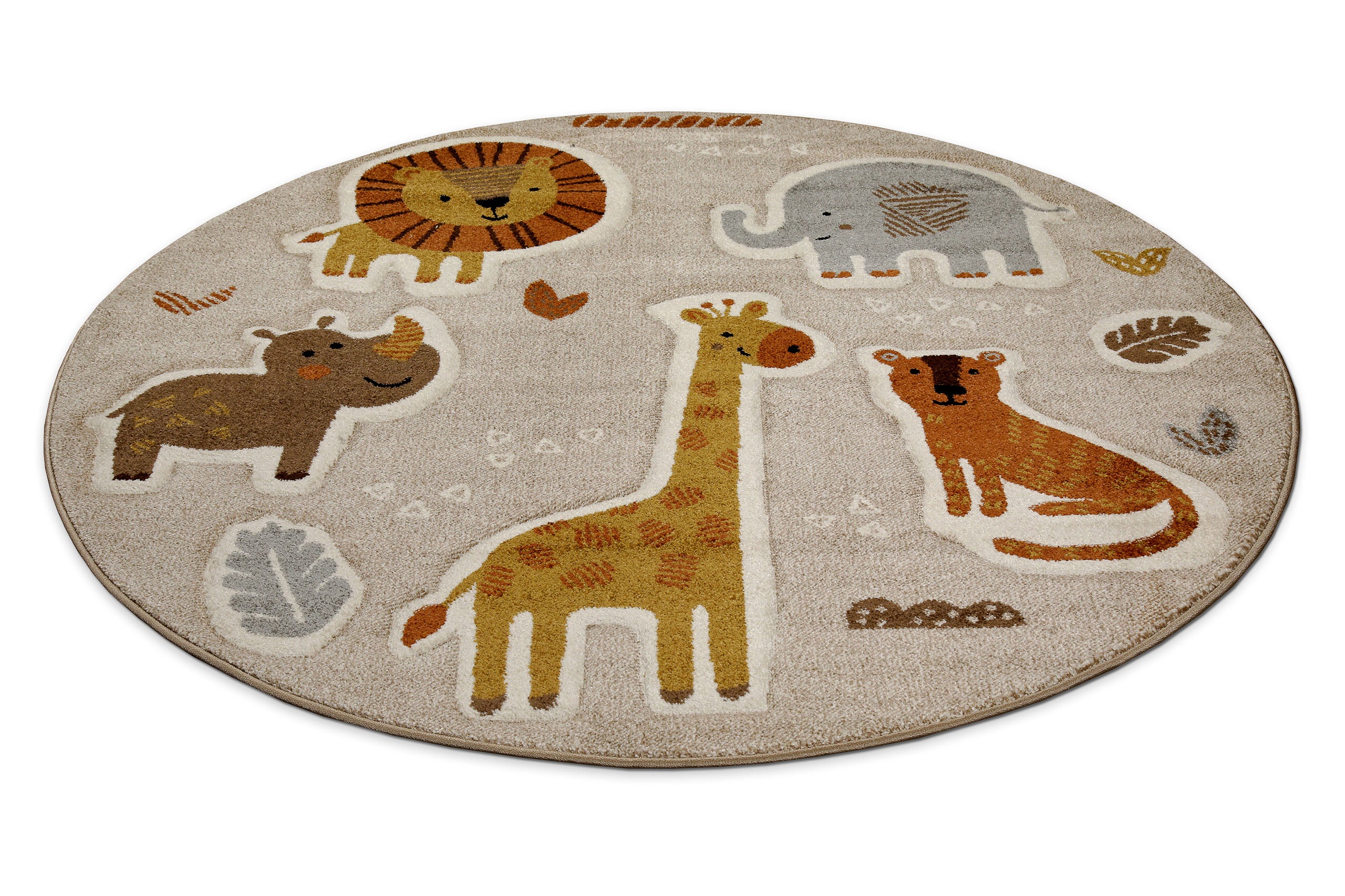 smart-kids-nala-friends-kinderteppich-rund-sand-beige-dschungel image 3