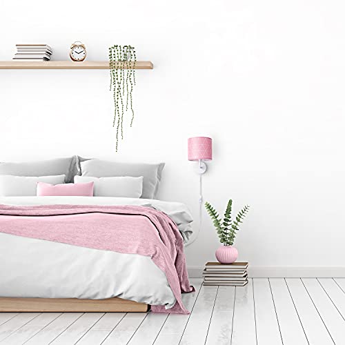 paco-home-volta-wandleuchte-e14-punkte-geometrisch-stoffschirm-mit-stecker image 6