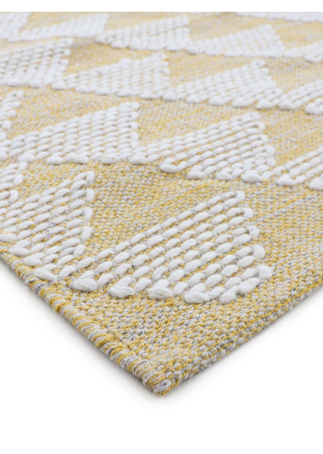 carpetfine-kelim-durry-baumwollteppich-gelb-80x150-cm image 6