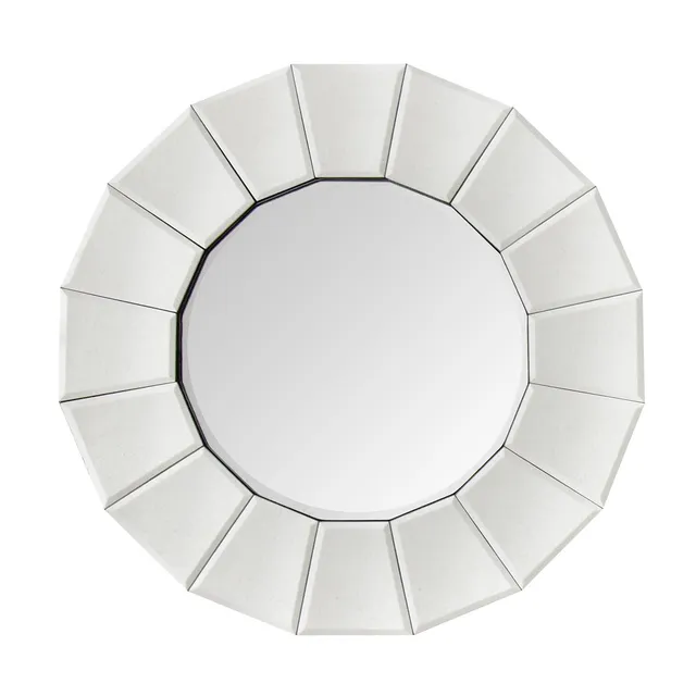 kayoom-wandspiegel-amun-210-silber-polygon-form-sechzehneckig-runder-spiegel image 1