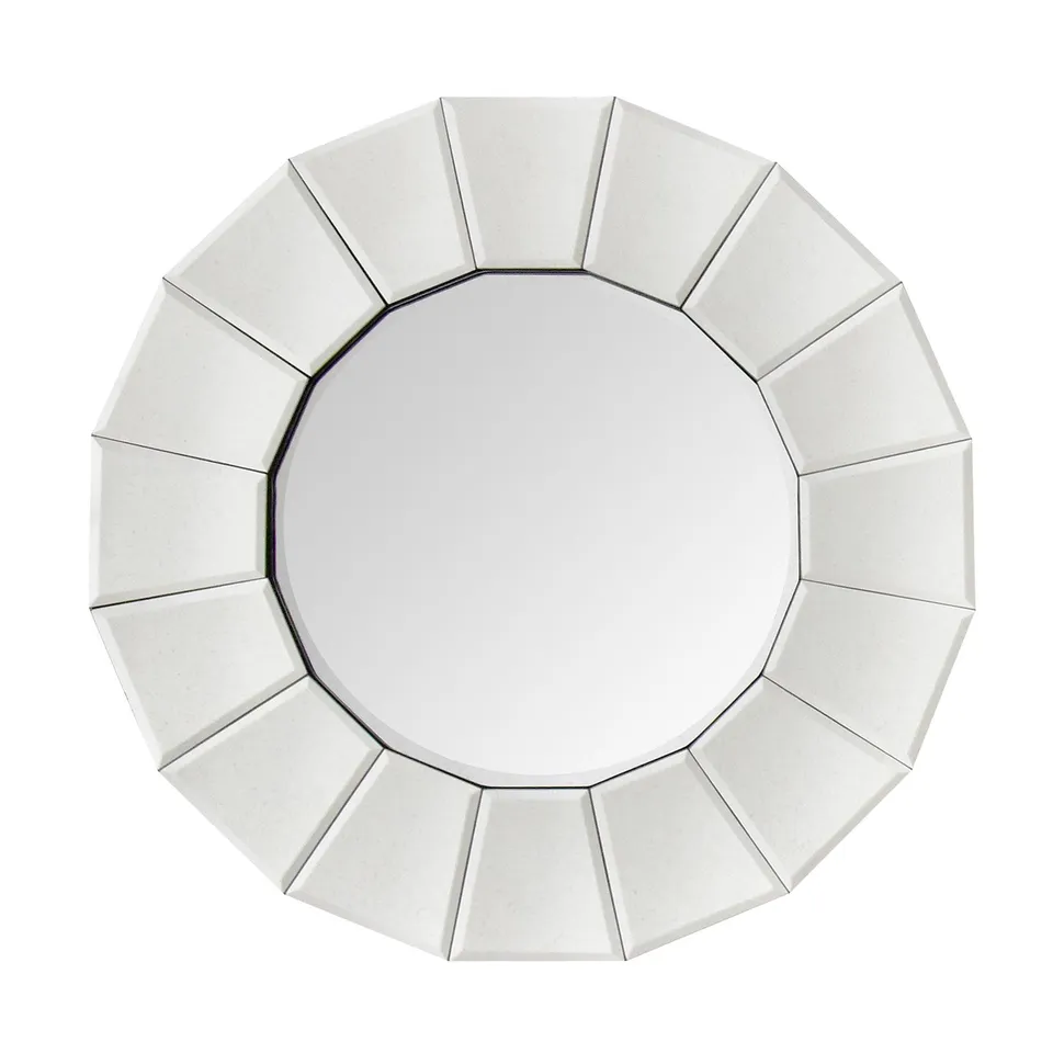 kayoom-wandspiegel-amun-210-silber-polygon-form-sechzehneckig-runder-spiegel image 1