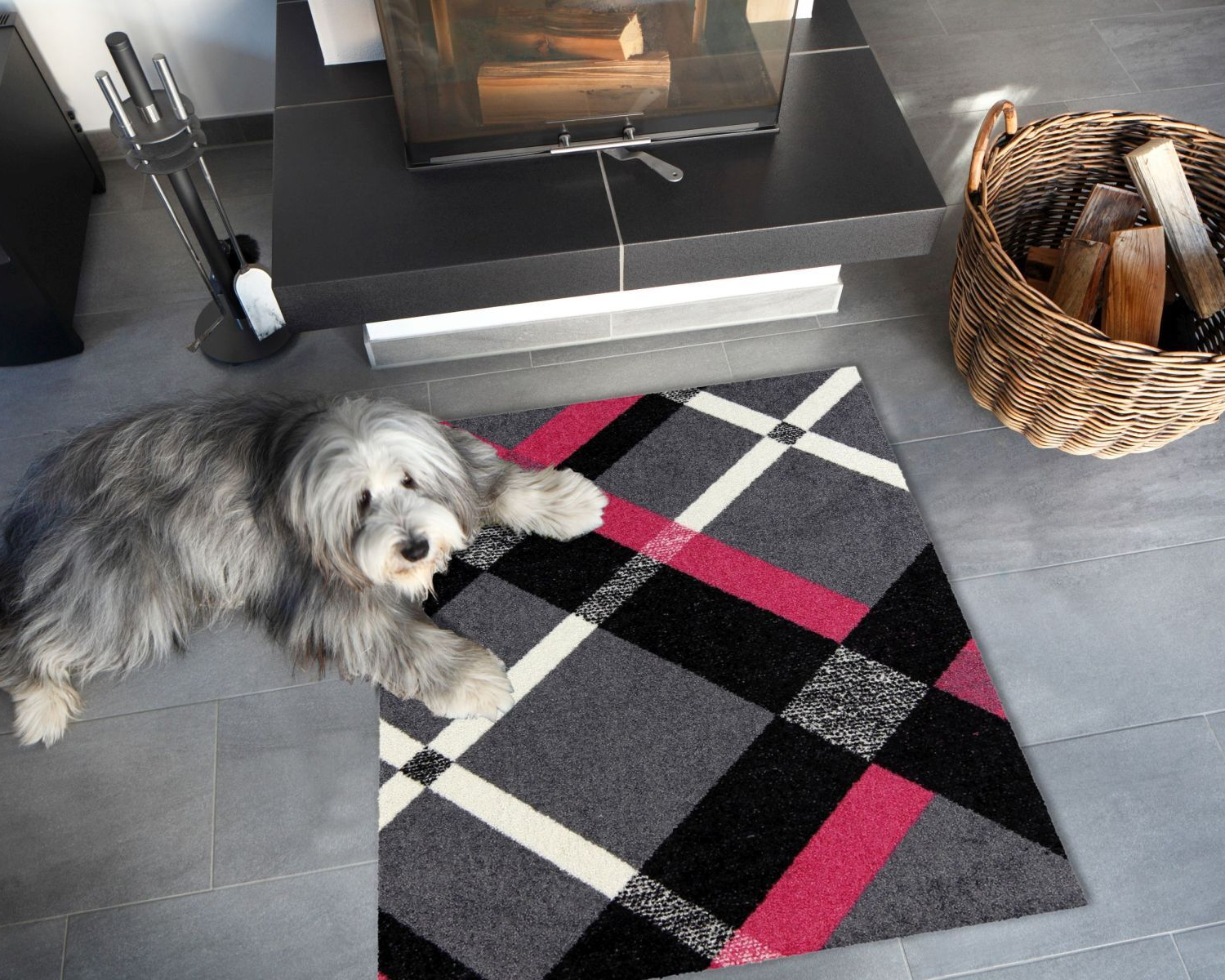 salonloewe-bente-teppich-grau-magenta-75-x-100-cm image 2