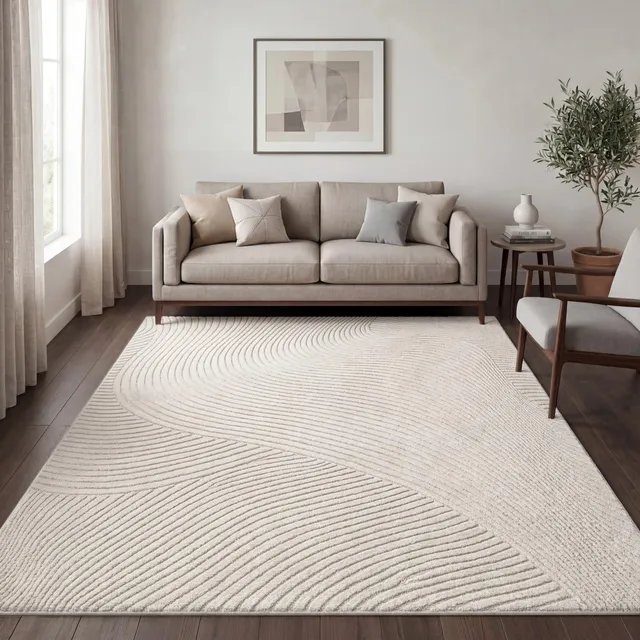 paco-home-metro-panglao-teppich-kurzflor-200x280-cm-creme-wellen-3d image 1