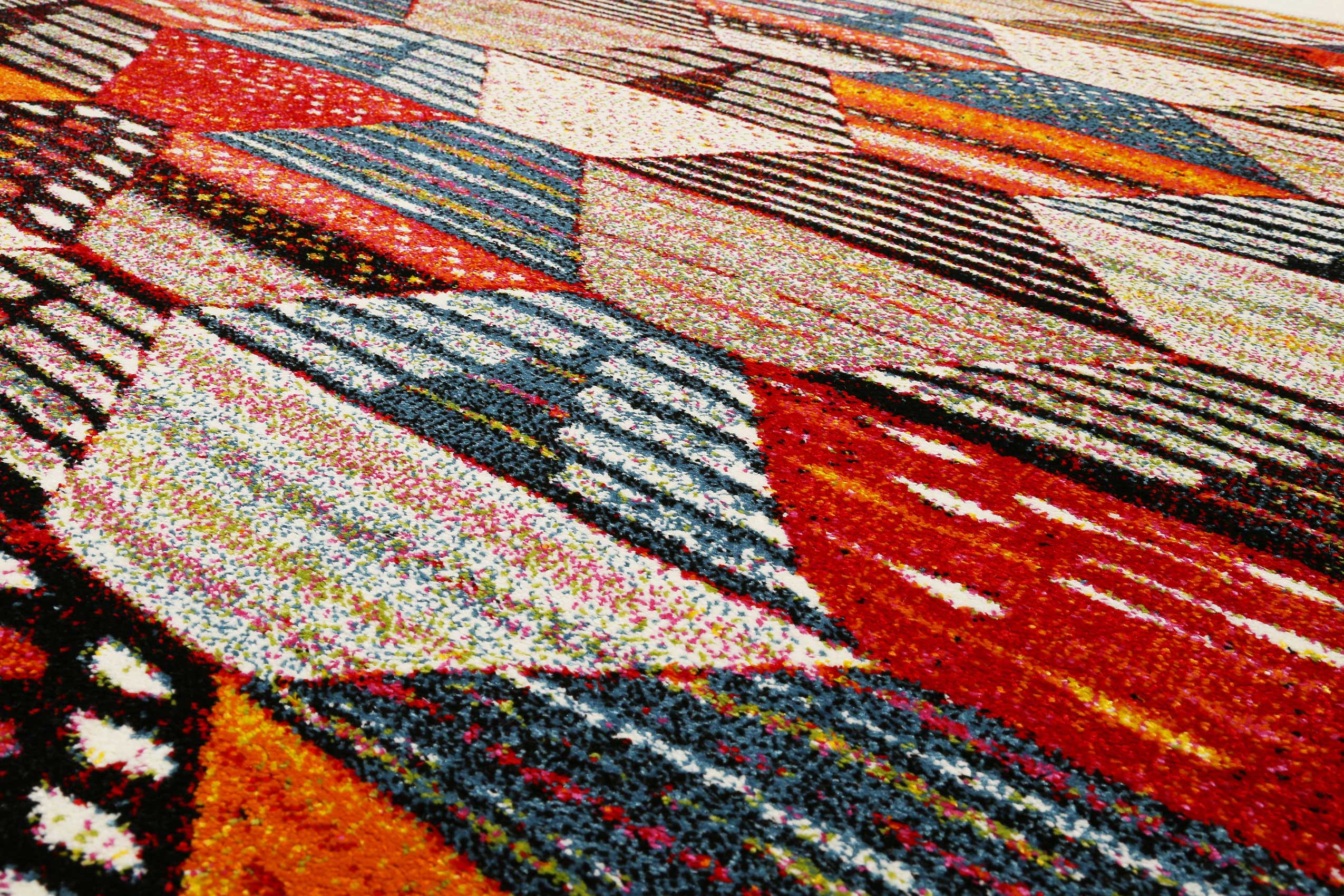 weconhome-modern-berber-kurzflor-teppich-orange-rot-beige image 5