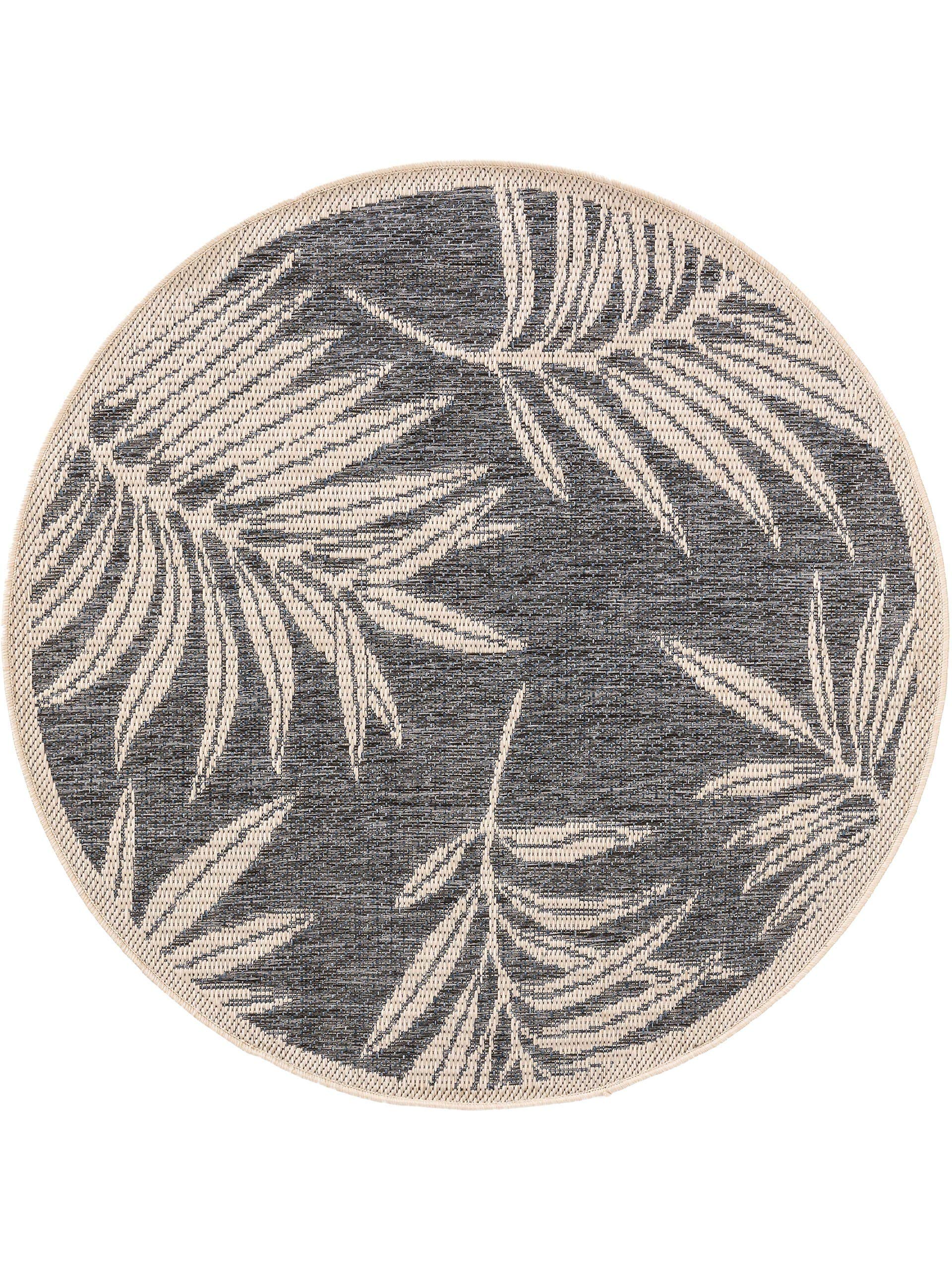 benuta-plus-in-outdoor-teppich-river-blau-rund-130-cm-wetterfester-outdoor-teppi image 1