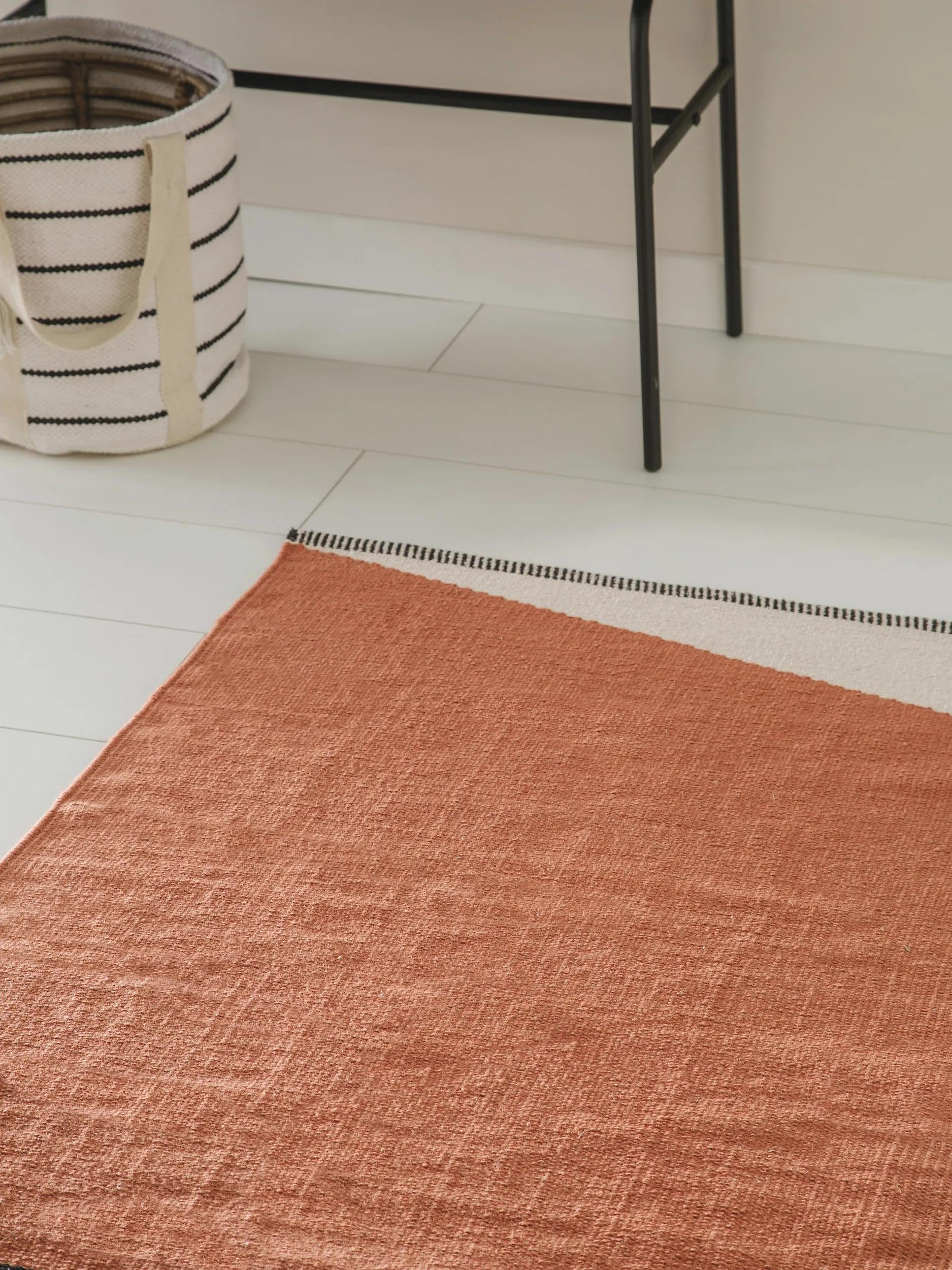 benuta-pop-baumwollteppich-lenny-terracotta-70x200-cm-l-ufer-100-baumwolle-abstr image 2