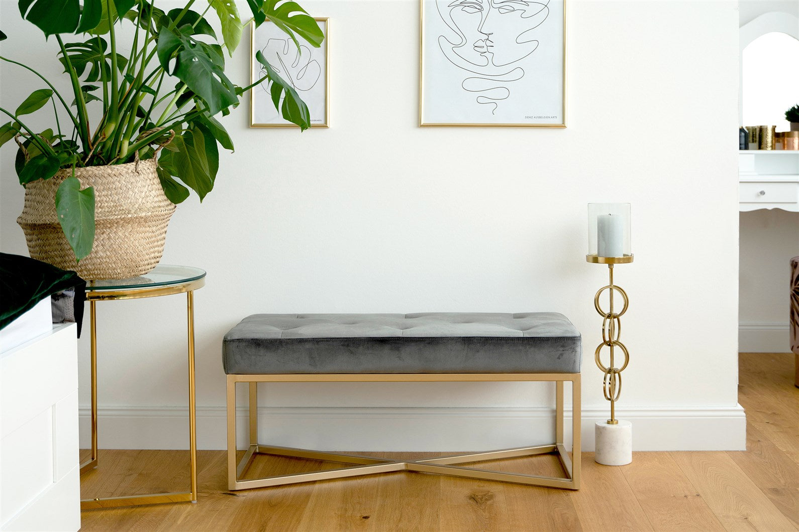 kayoom-cameron-125-sitzbank-eleganter-sitzhocker-in-samtoptik-mit-goldenen-metal image 8